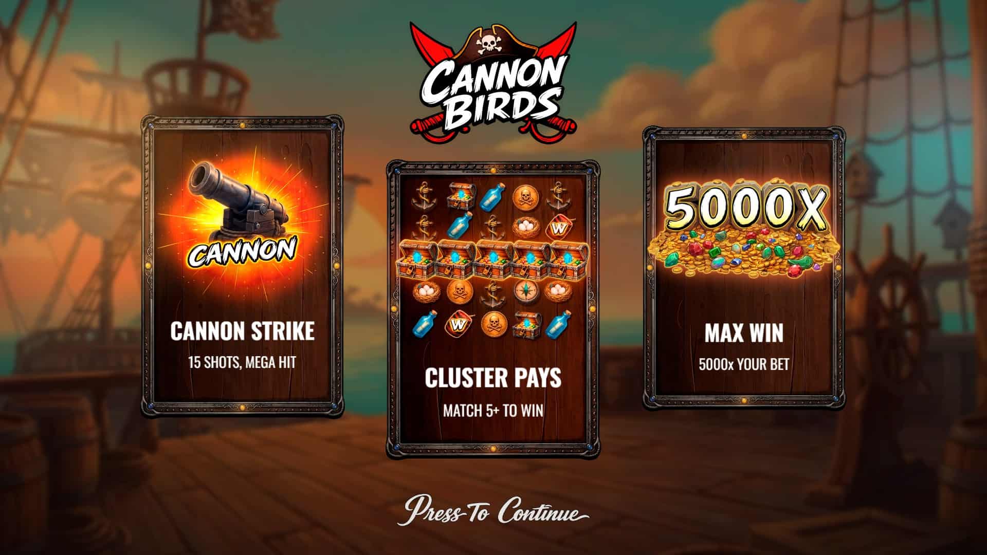 Cannon Birds slot intro screen