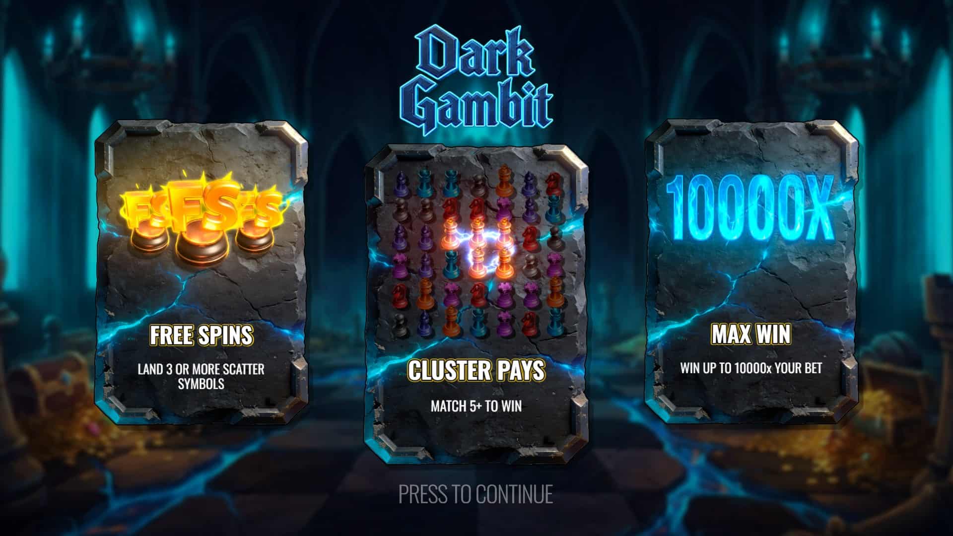 Dark Gambit slot intro screen