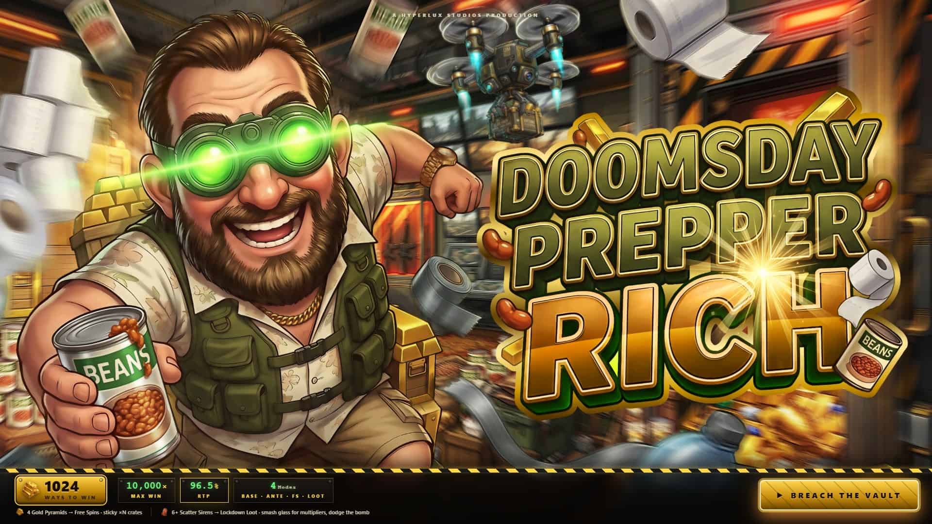 Doomsday Prepper Rich slot intro screen