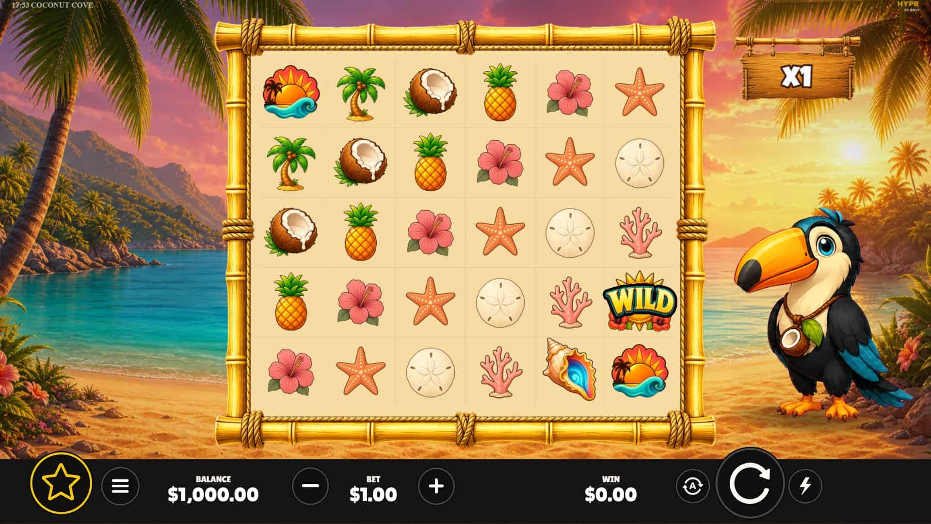 Coconut Cove slot gameplay reels