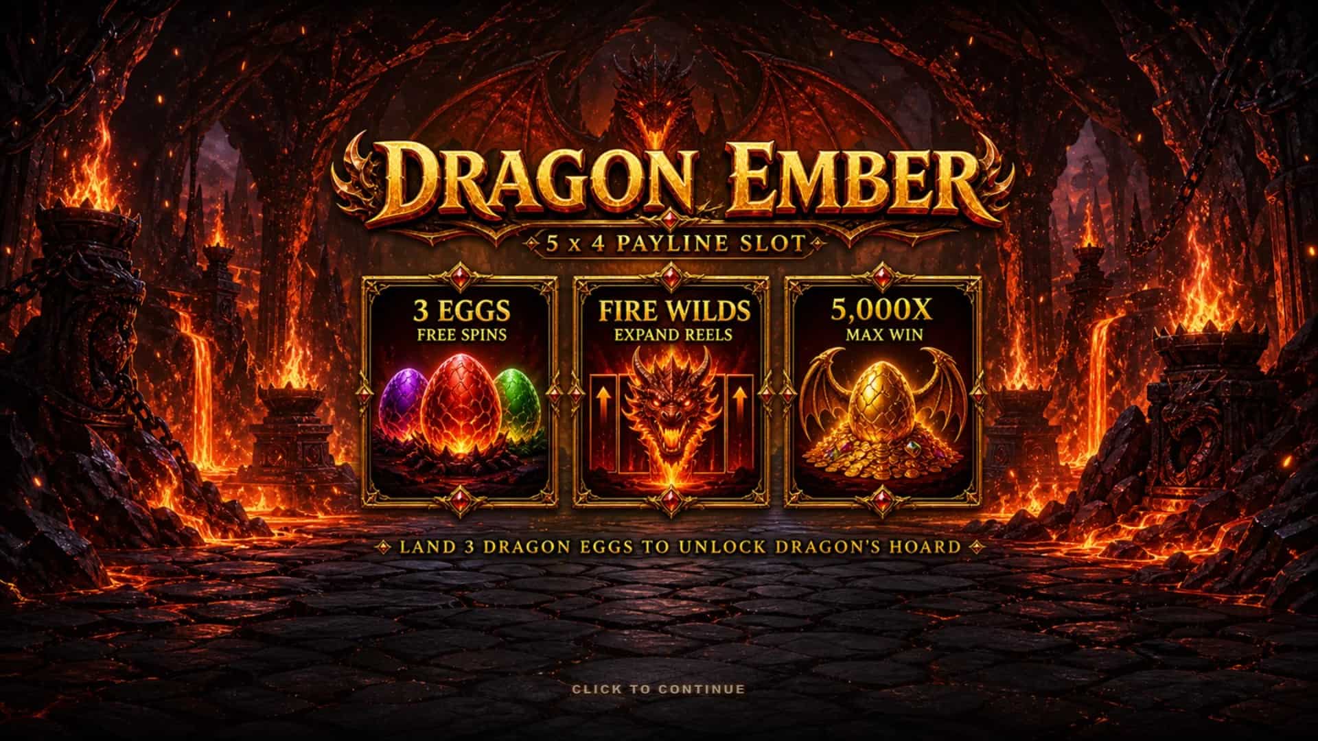Dragon Ember slot intro screen