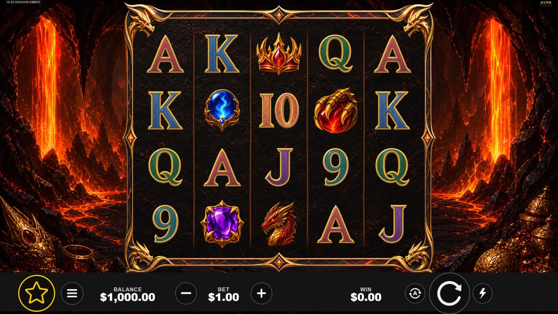 Dragon Ember slot gameplay reels