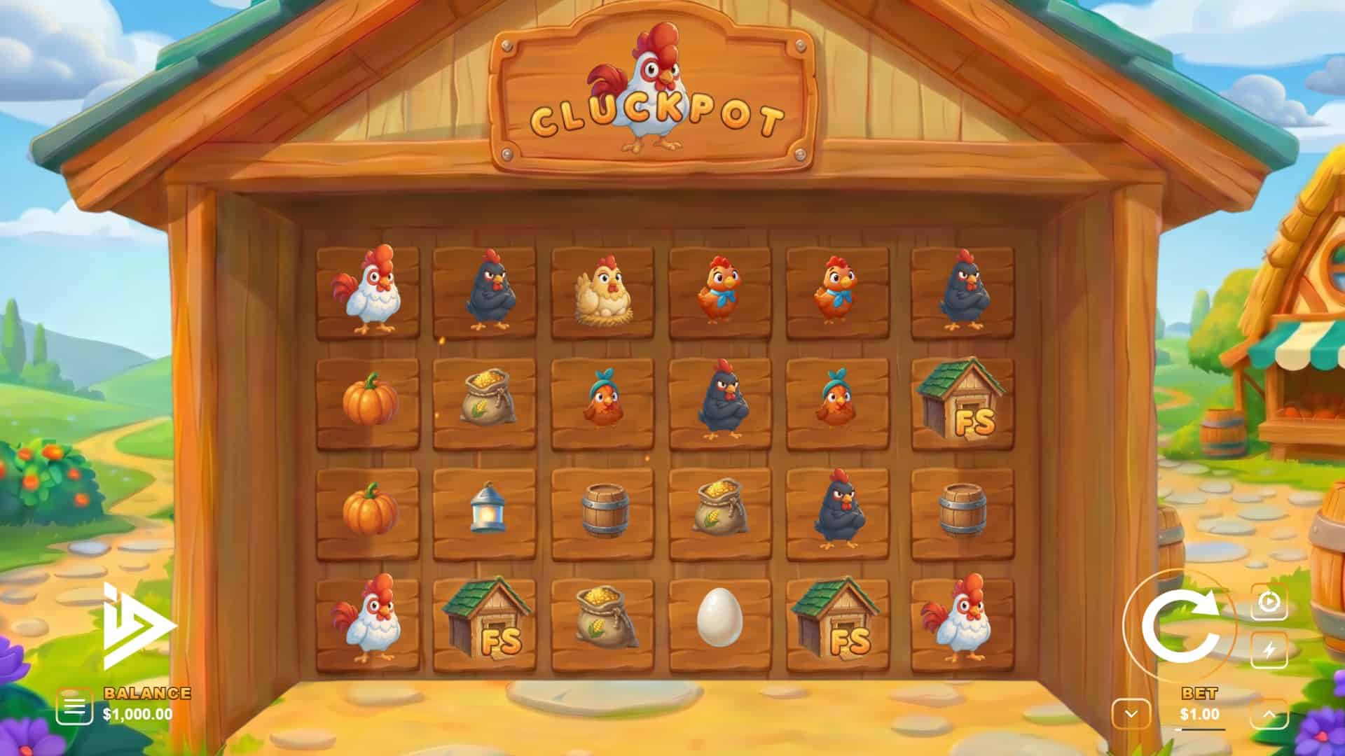 CluckPot slot gameplay reels