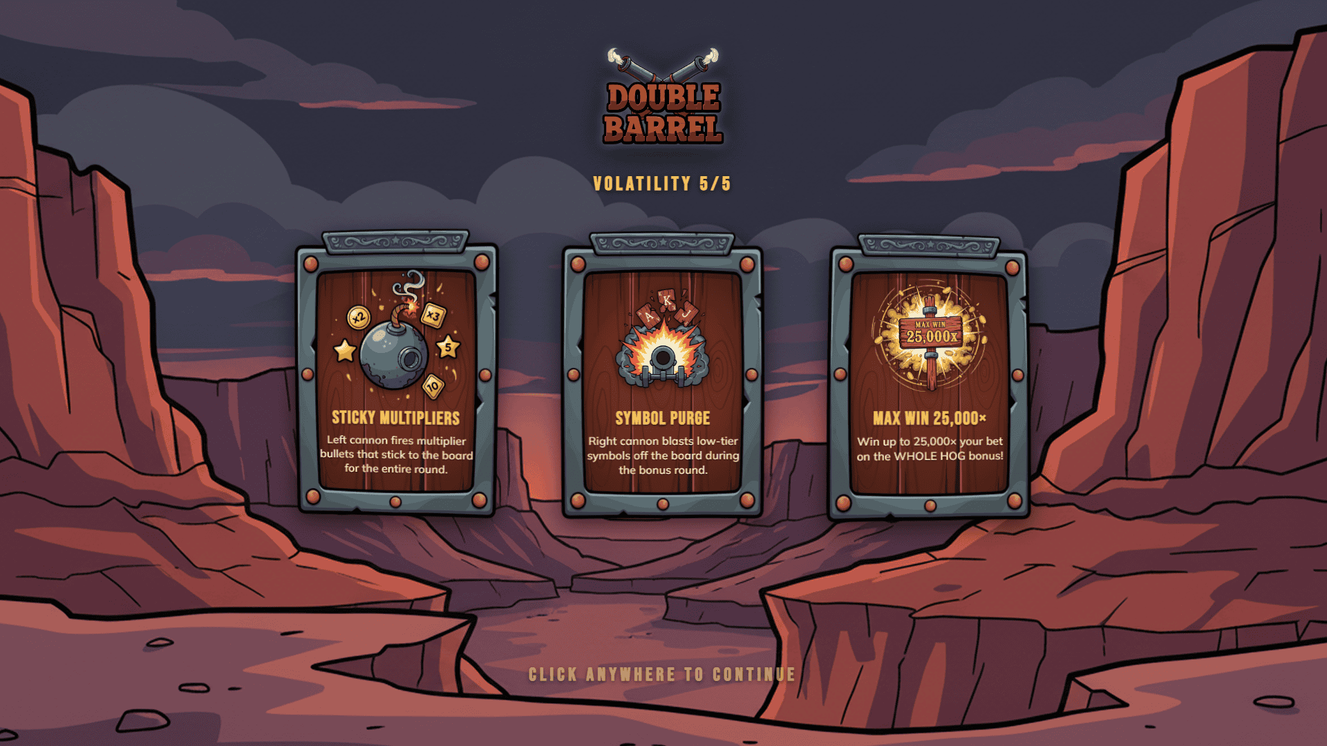 Double Barrel slot gameplay reels
