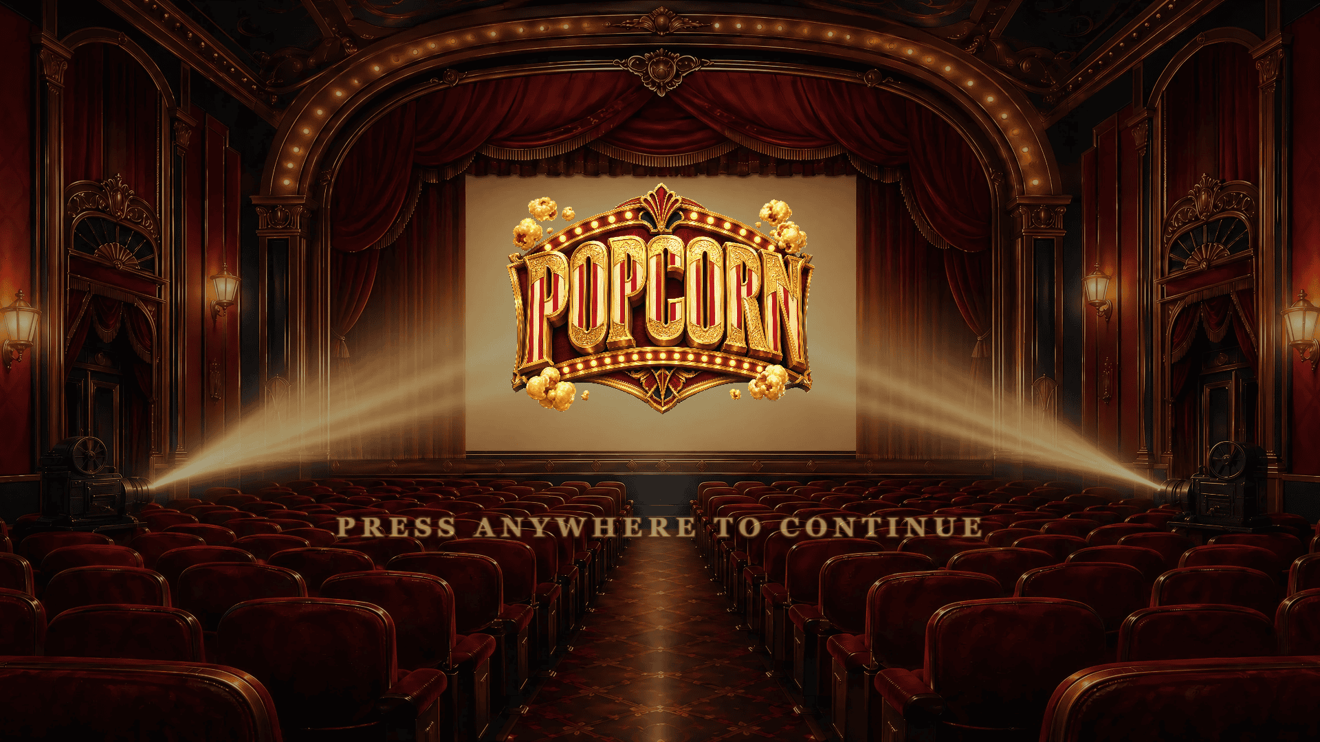 Popcorn slot intro screen