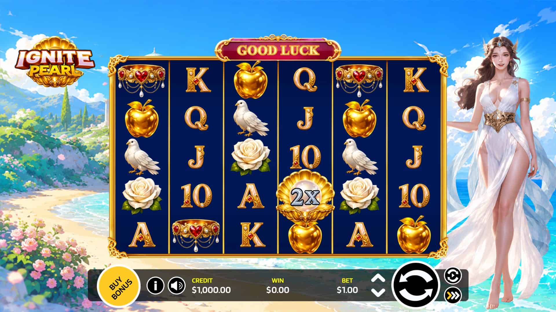 IGNITE Pearl slot gameplay reels