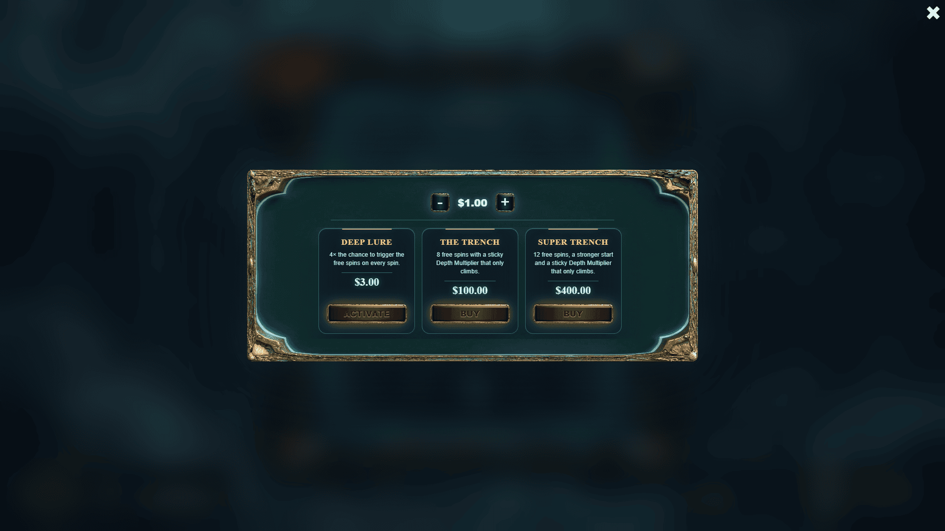 Abyssal bonus buy menu