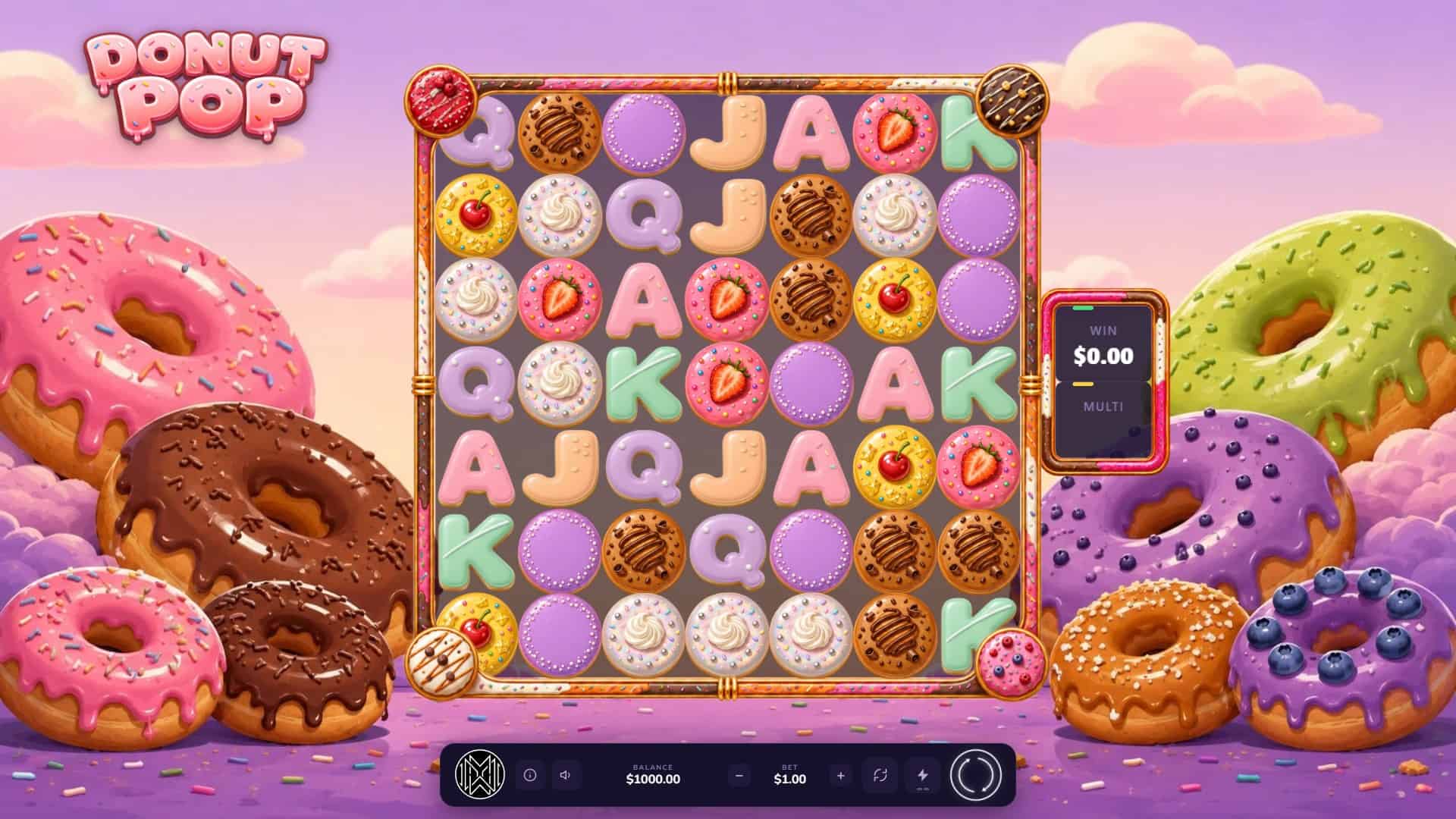 Donut Pop slot gameplay reels