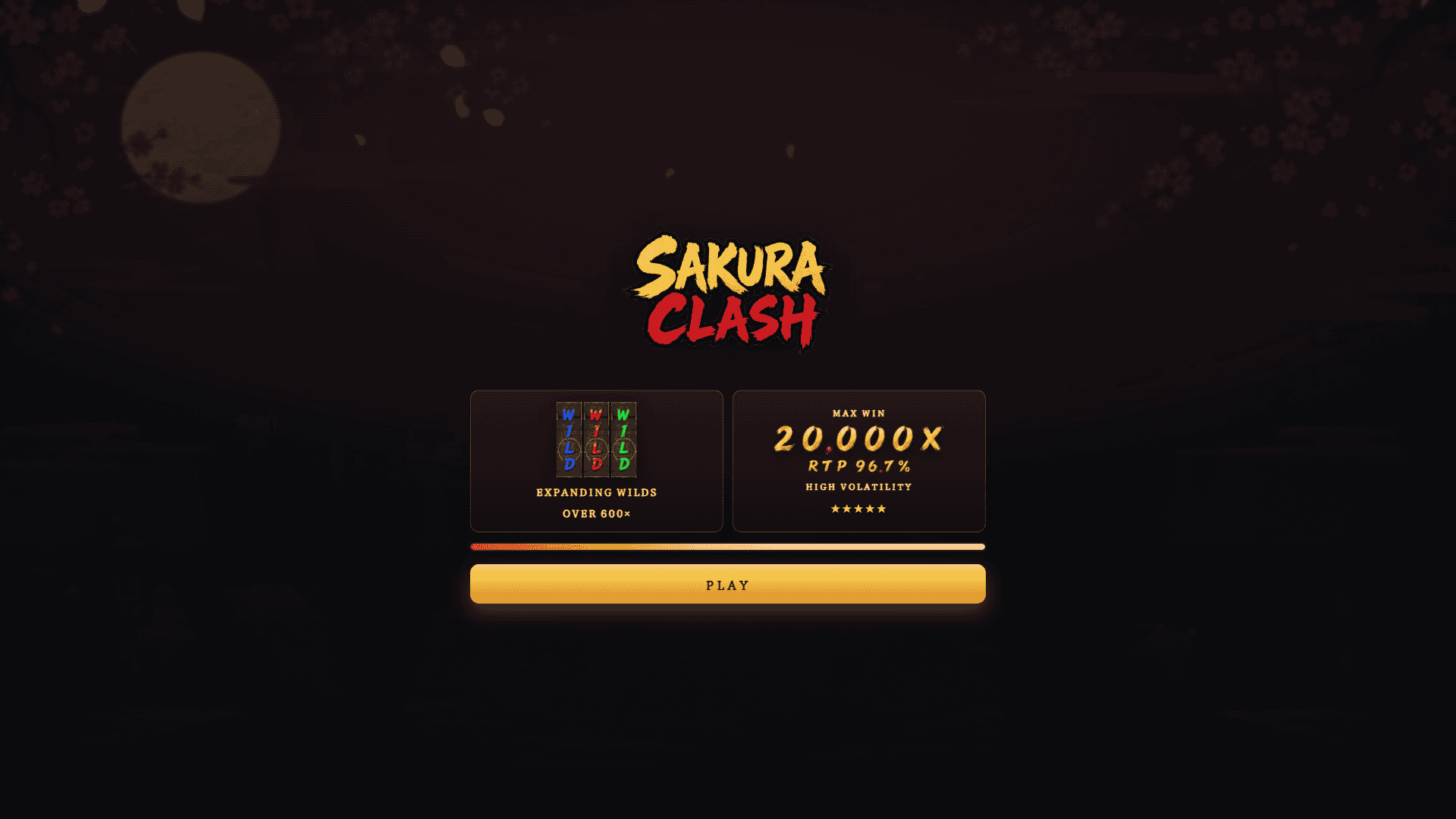 Sakura Clash slot intro screen