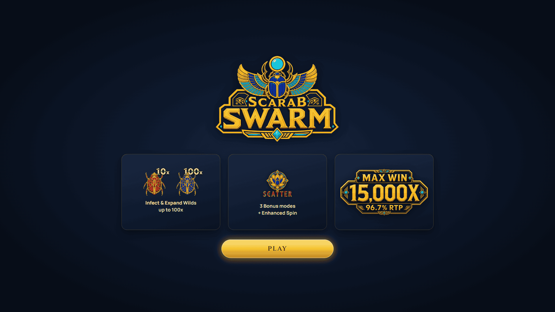 Scarab Swarm slot intro screen