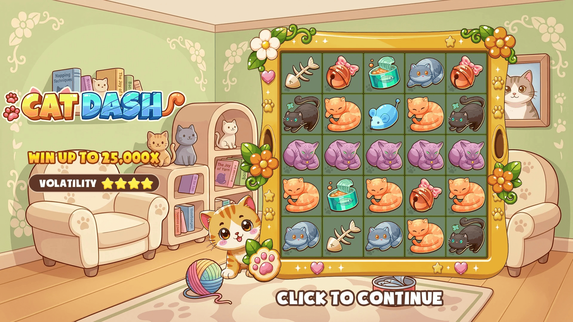Cat Dash slot intro screen