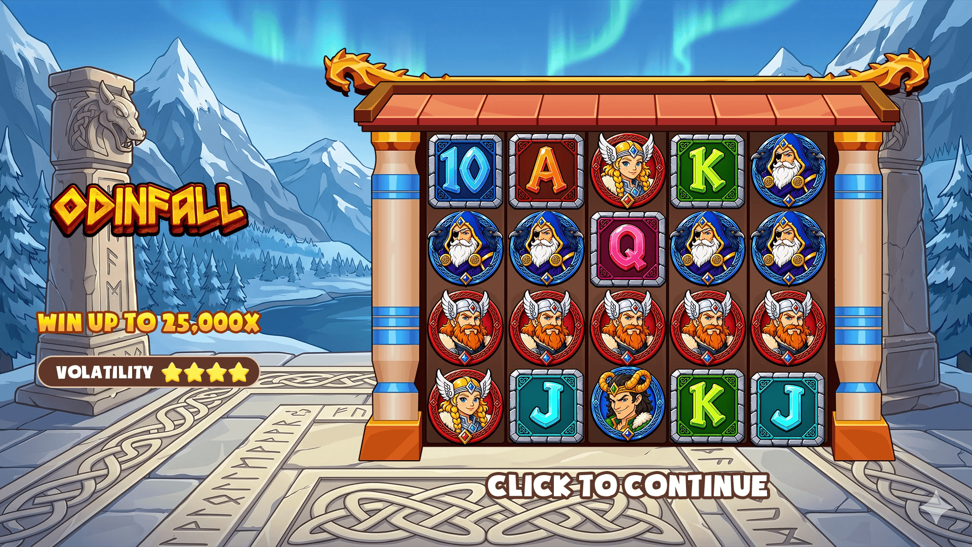 Odinfall slot intro screen
