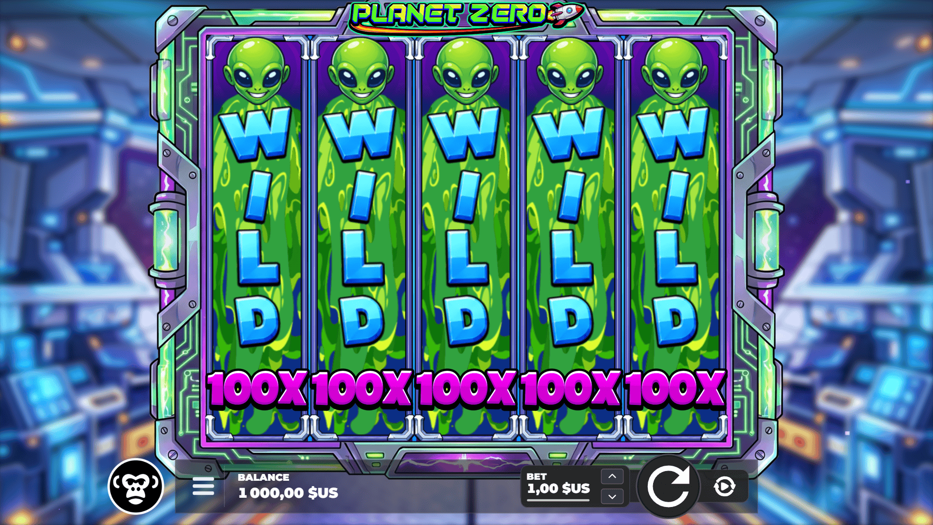 Planet Zero slot gameplay reels