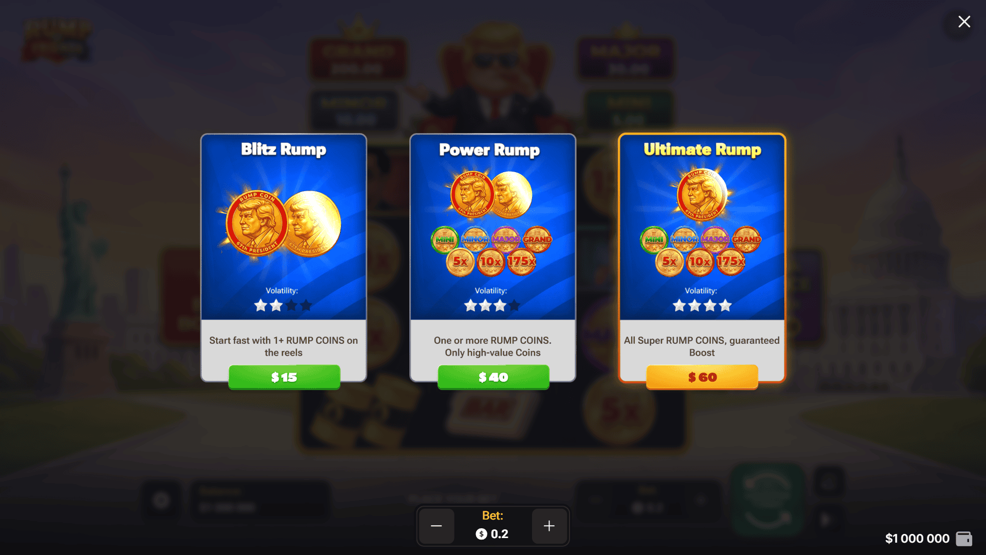 Rump and Friends bonus buy menu