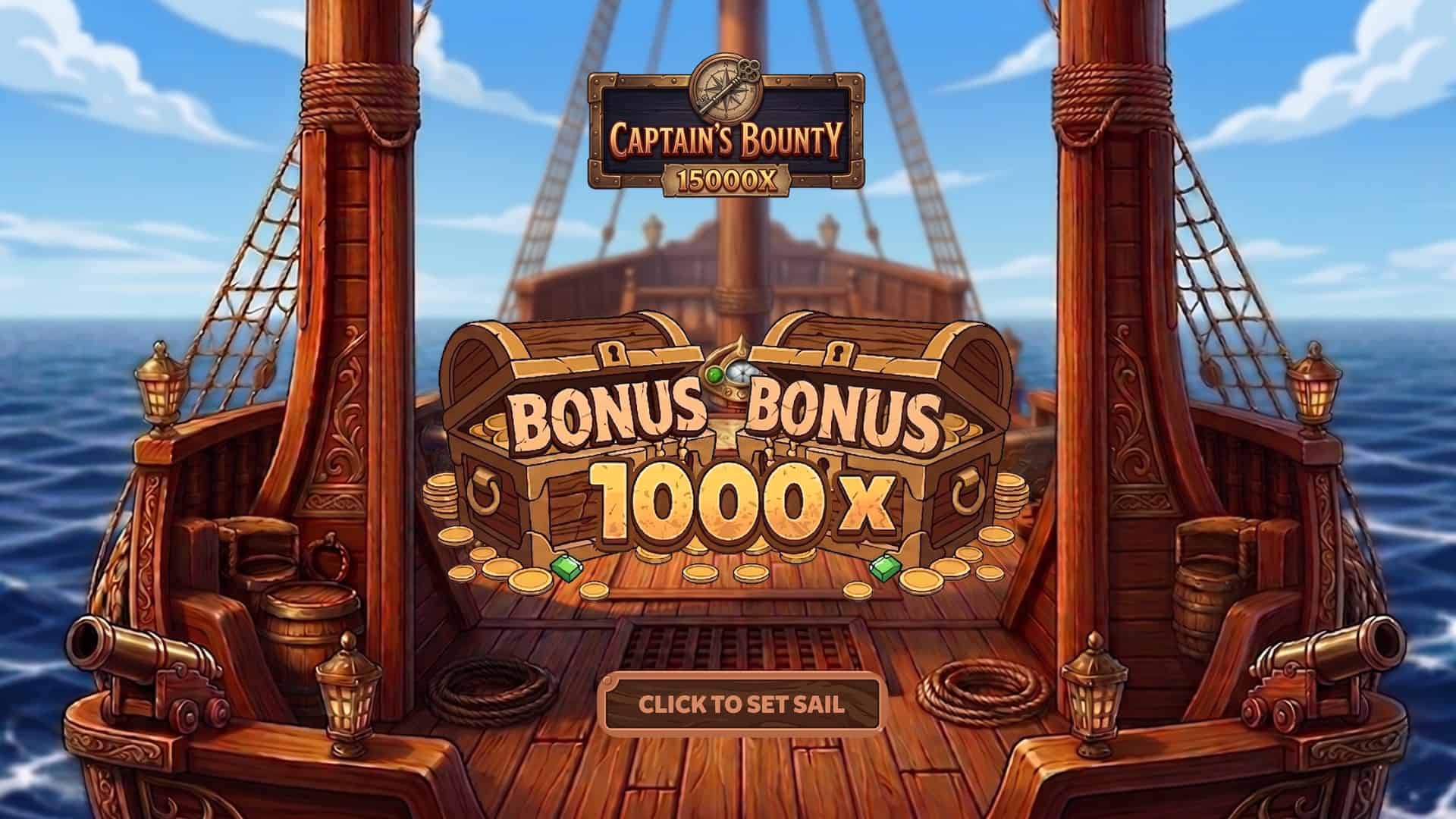Captains Bounty slot intro screen