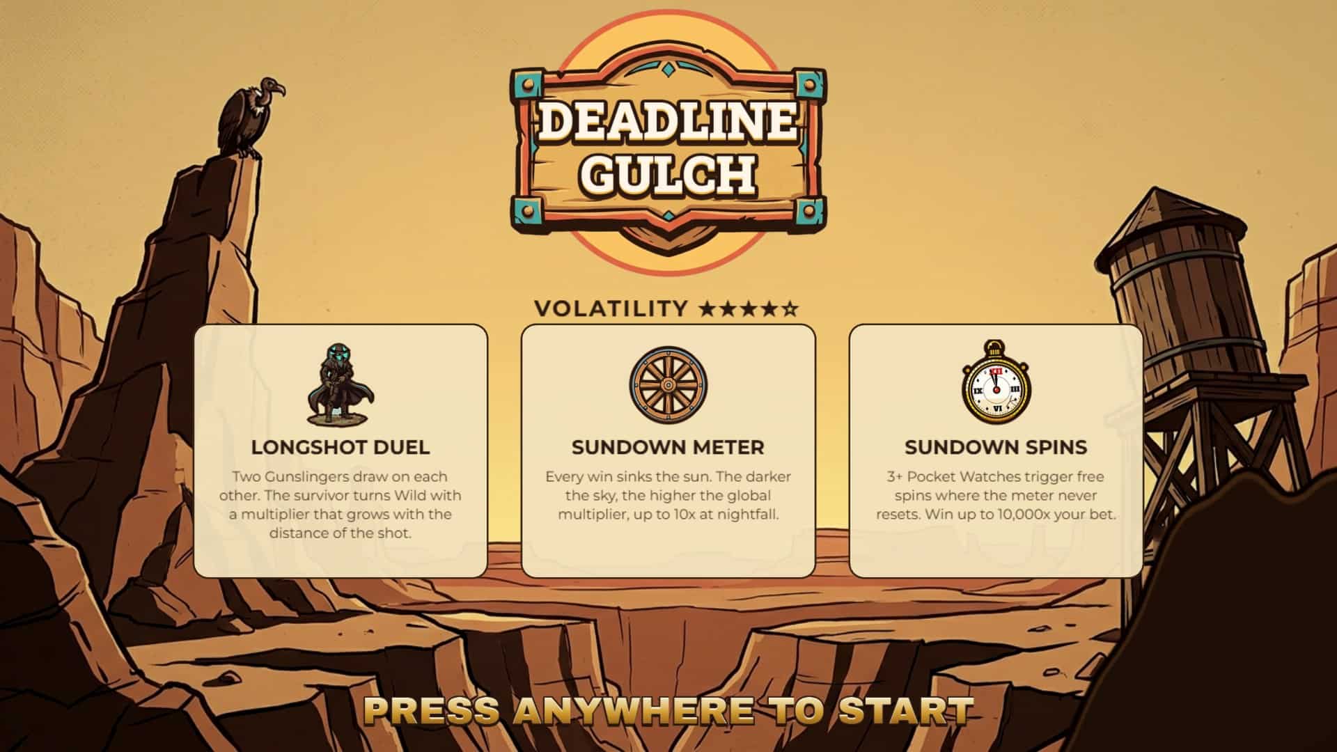 Deadline Gulch slot intro screen