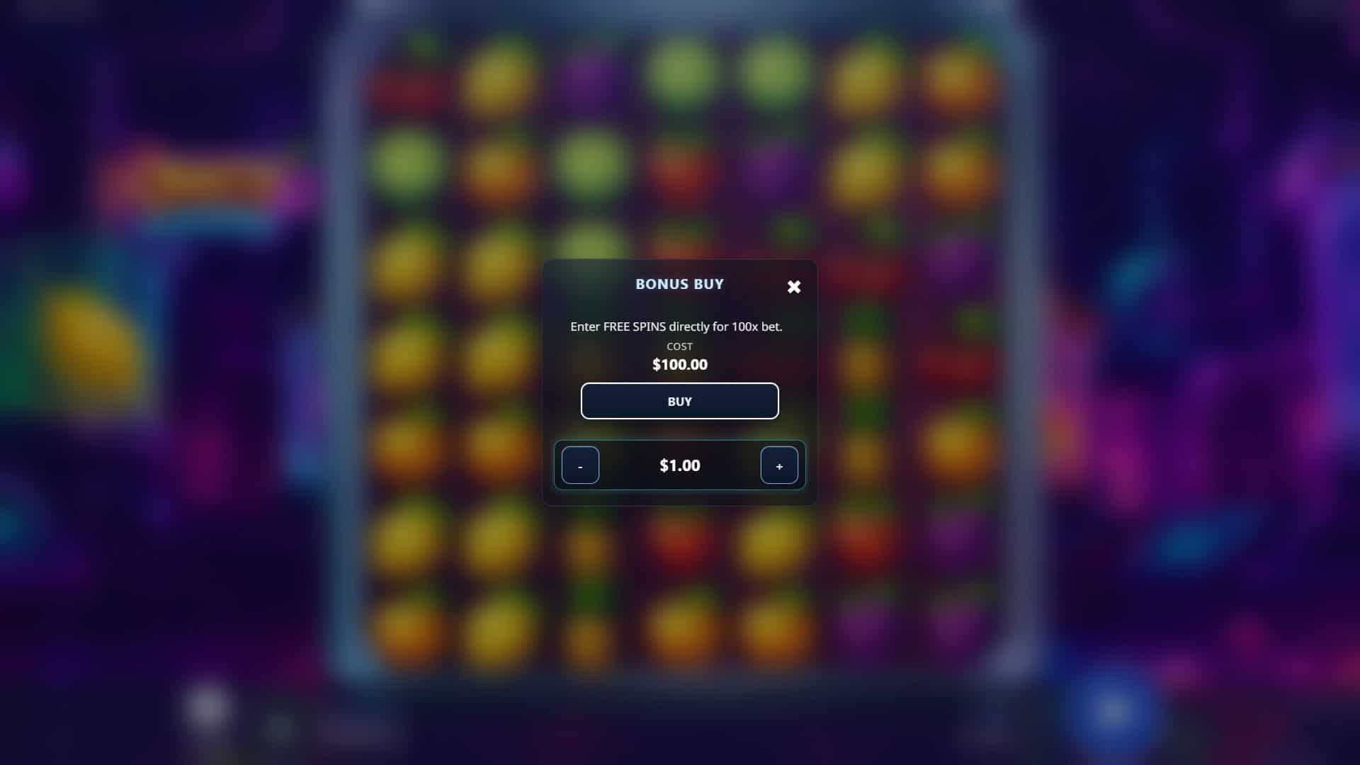 Juicy Clusters bonus buy menu