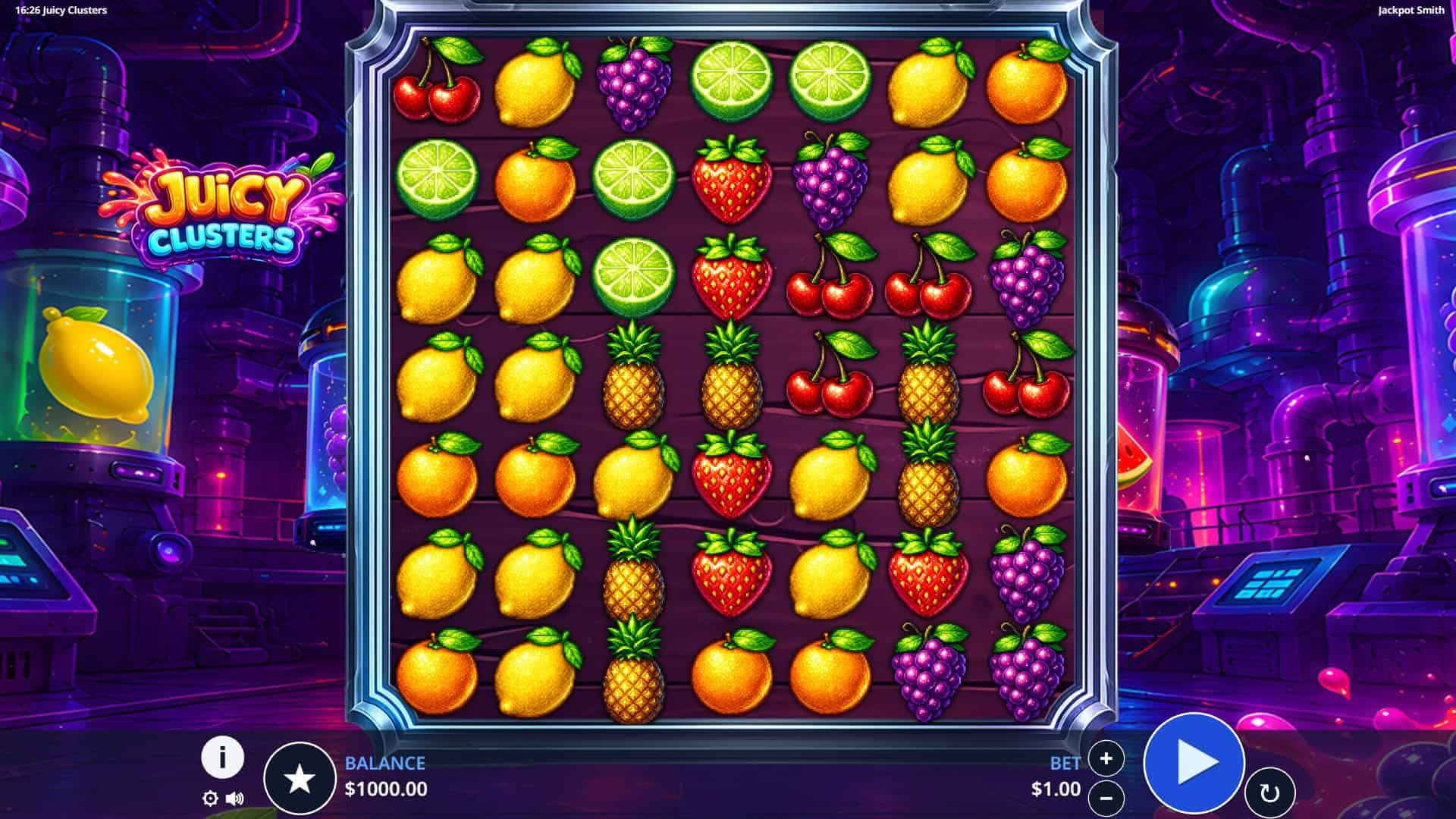 Juicy Clusters slot gameplay reels