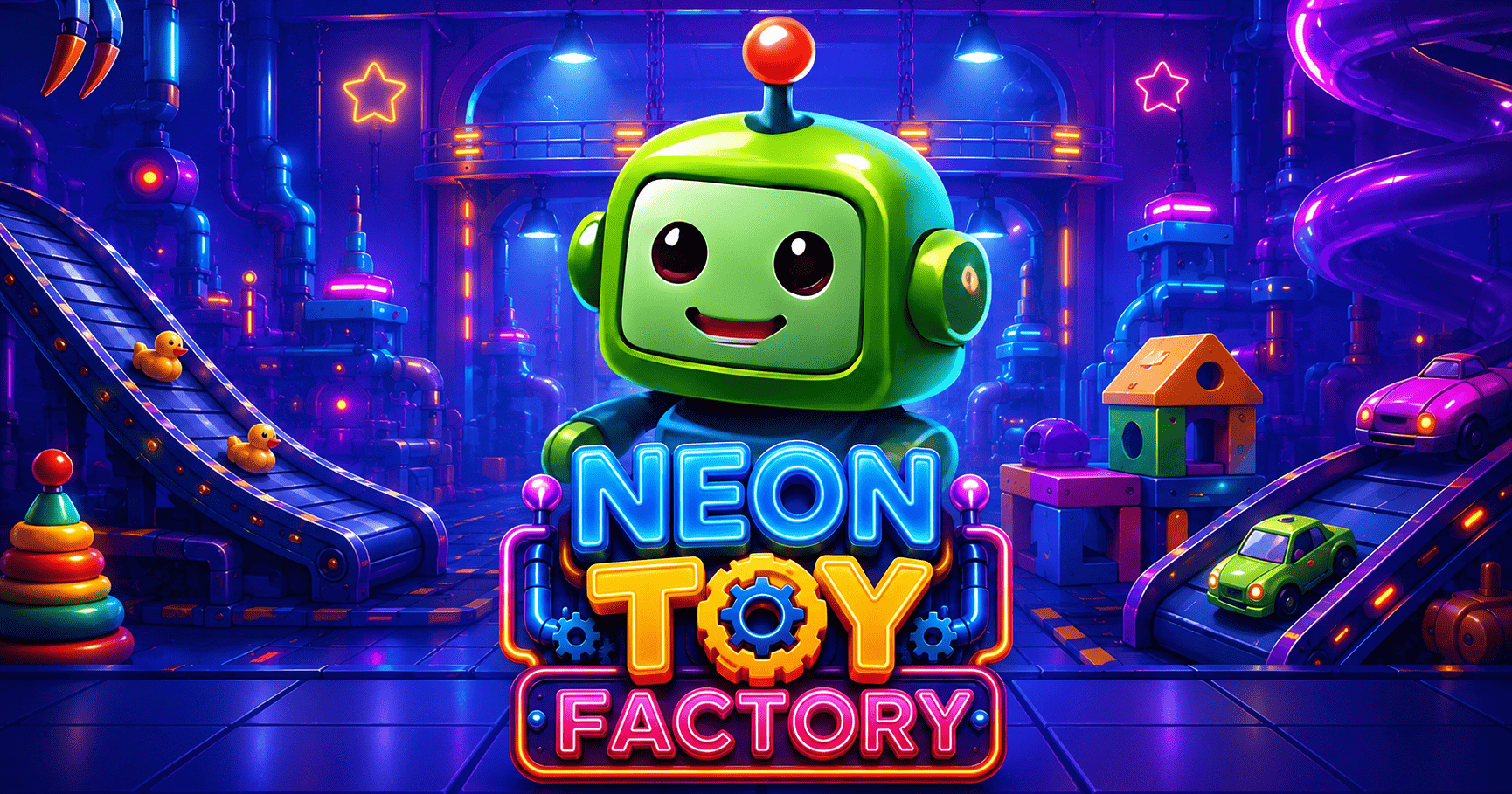 Neon Toy Factory Slot Demo by Jackpotsmith slot cover image
