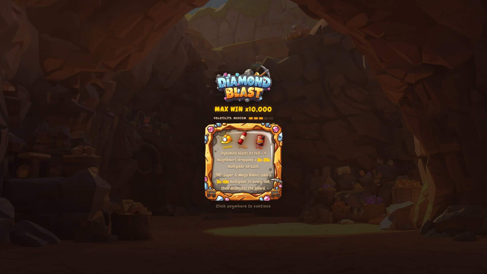 Diamond Blast slot intro screen