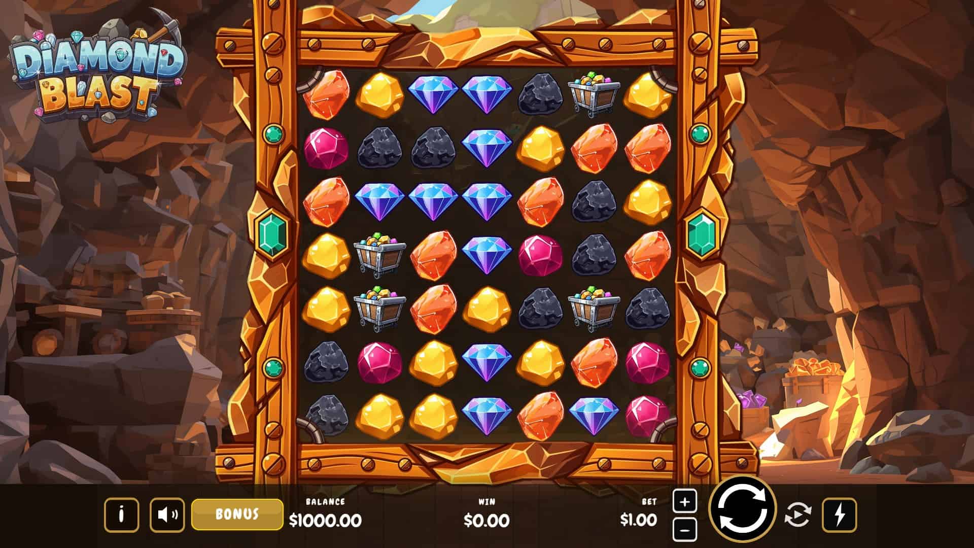 Diamond Blast slot gameplay reels