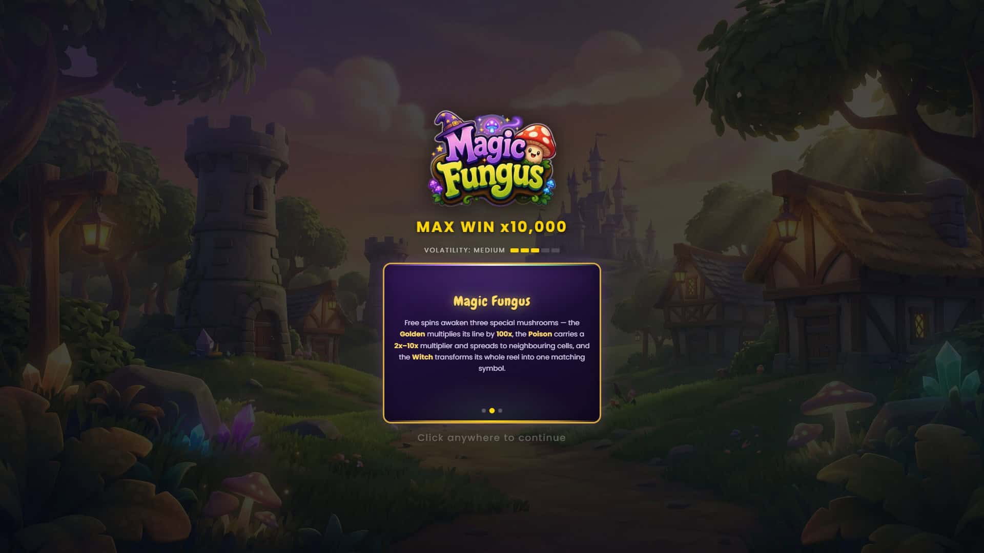 Magic Fungus slot intro screen