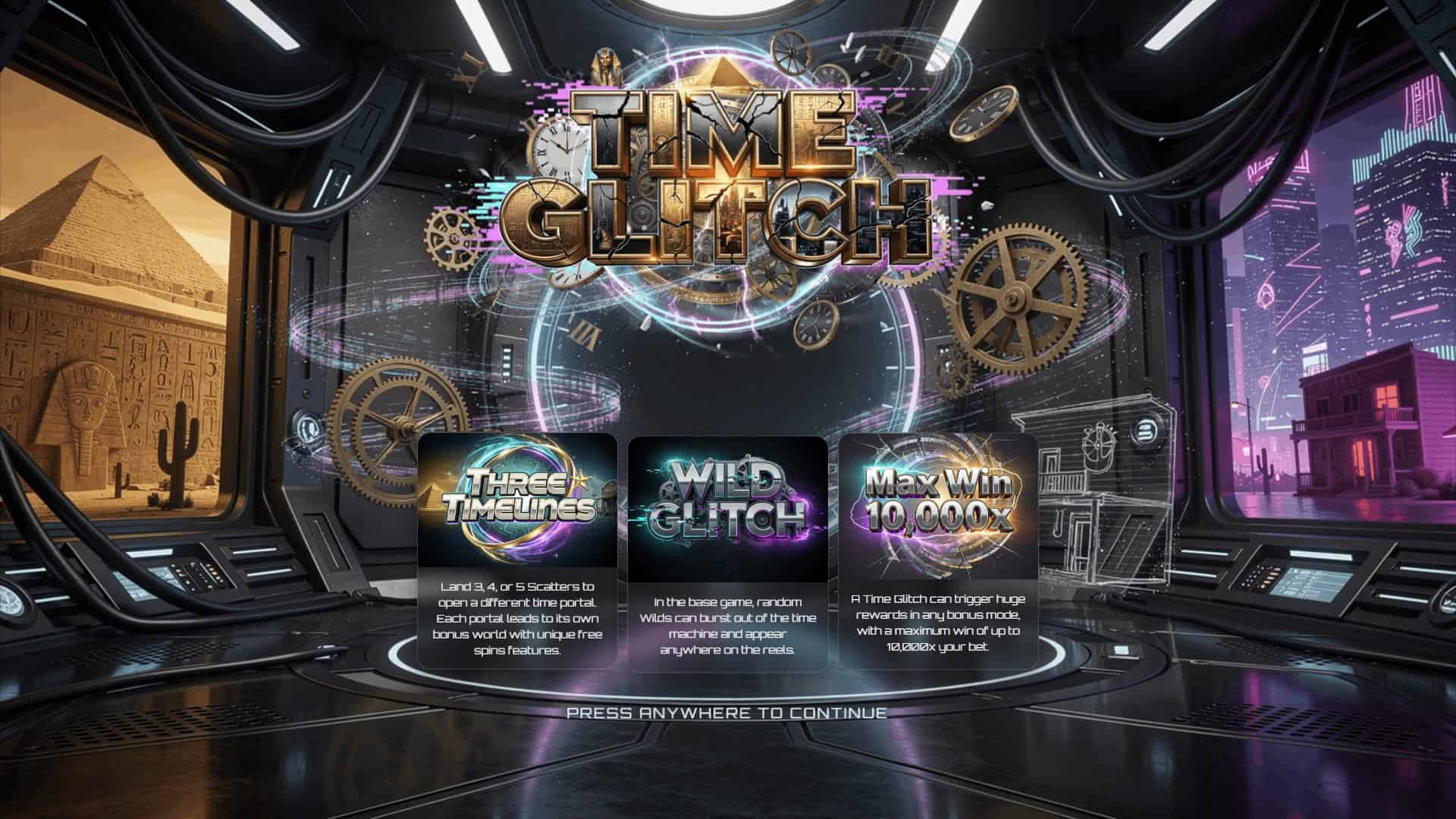 Time Glitch slot intro screen