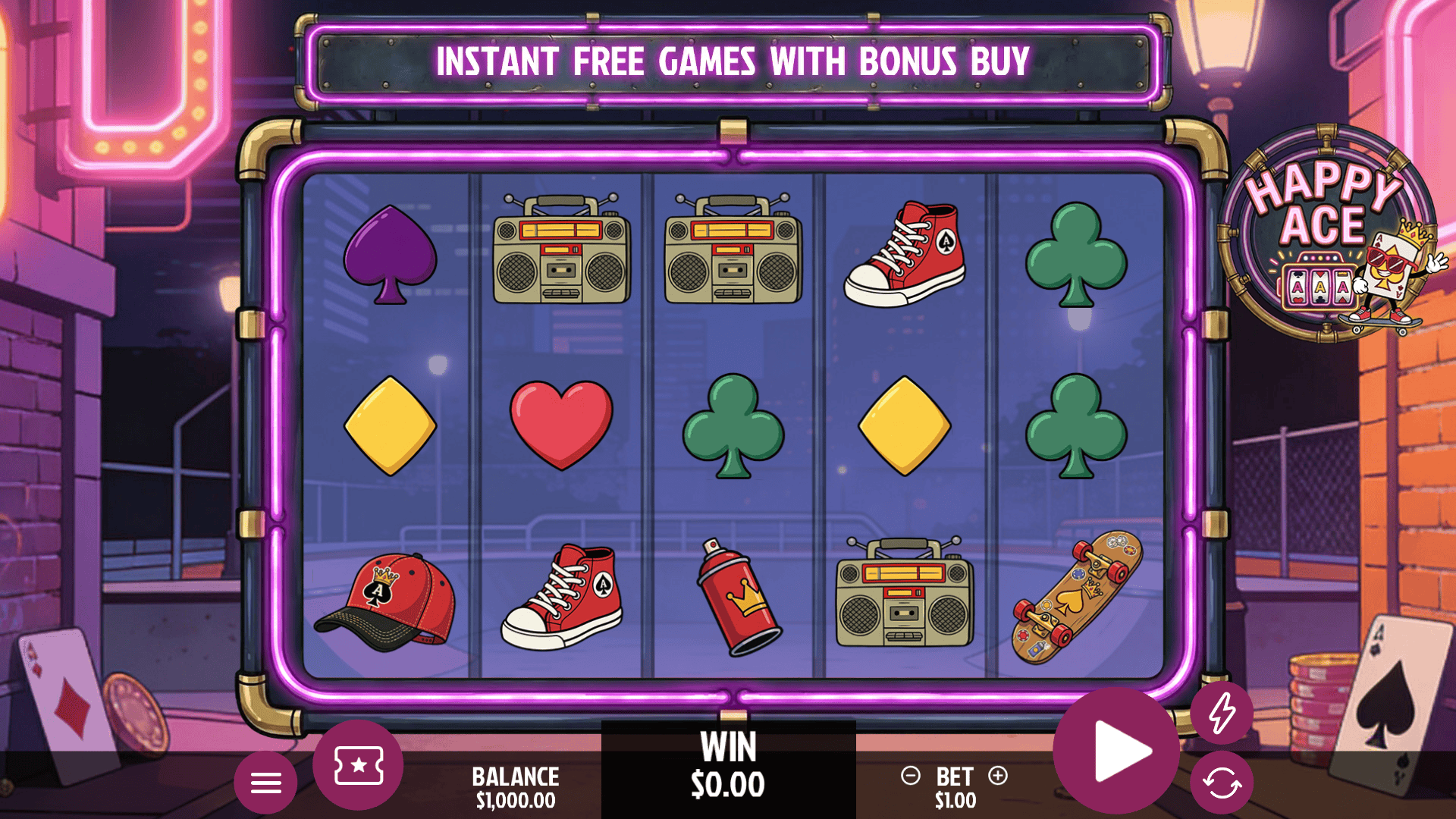Happy Ace slot gameplay reels