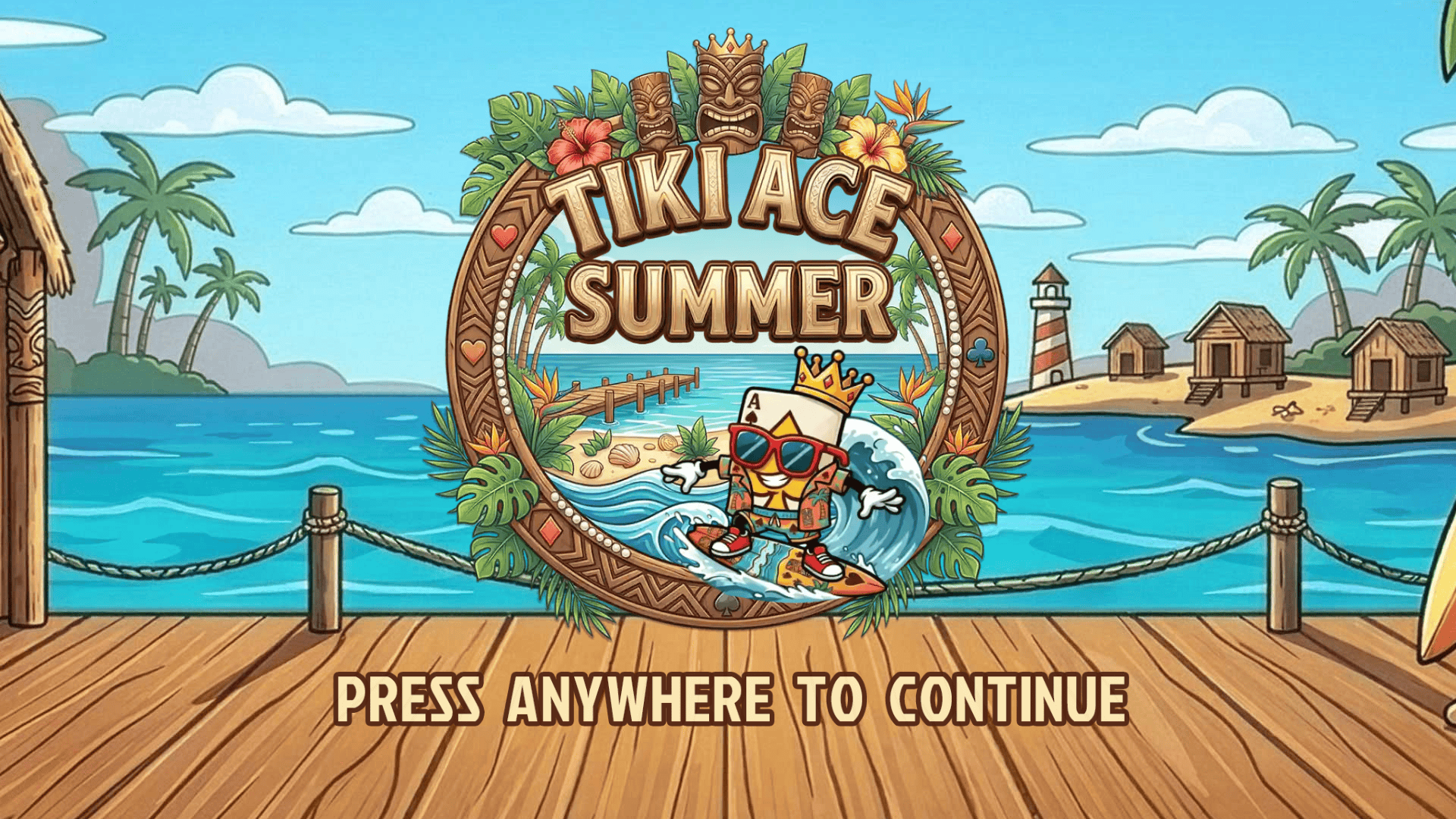 Tiki Ace Summer slot intro screen