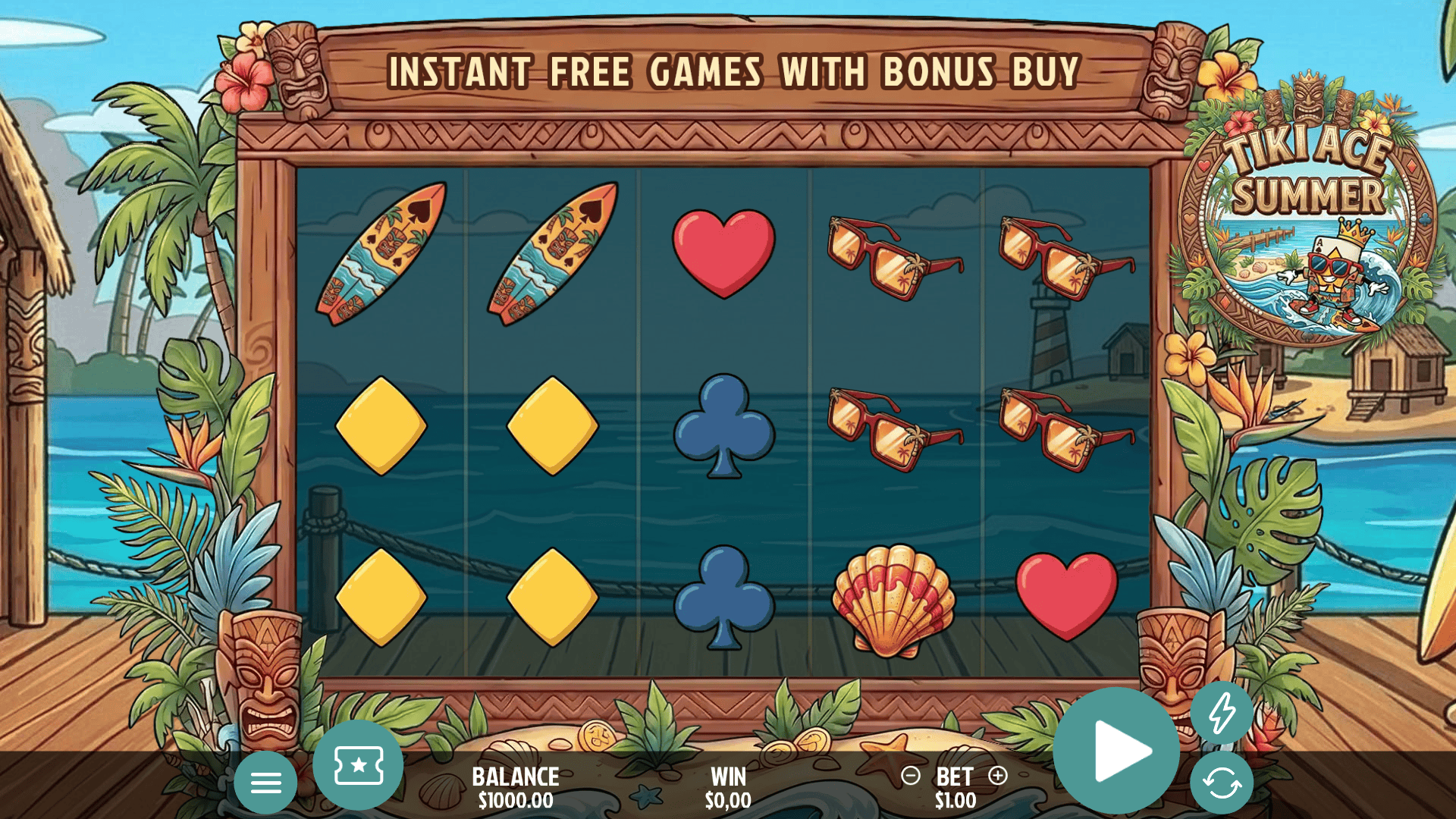 Tiki Ace Summer slot gameplay reels