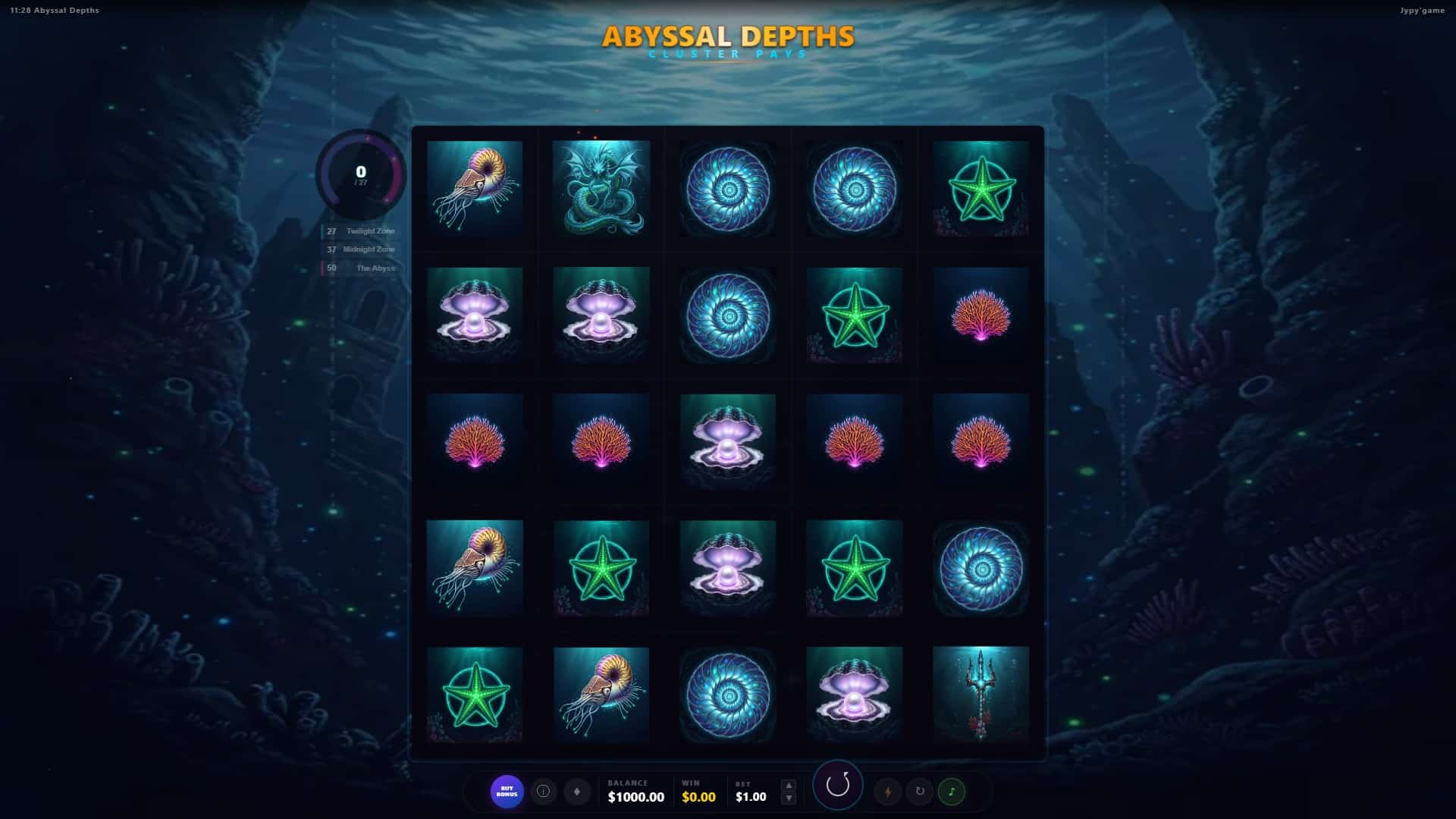 Abyssal Depths slot gameplay reels