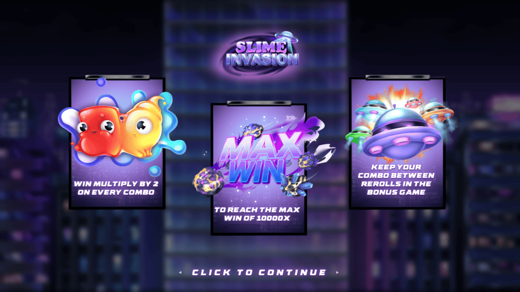 Kanavainteractive slime invasion intro screen