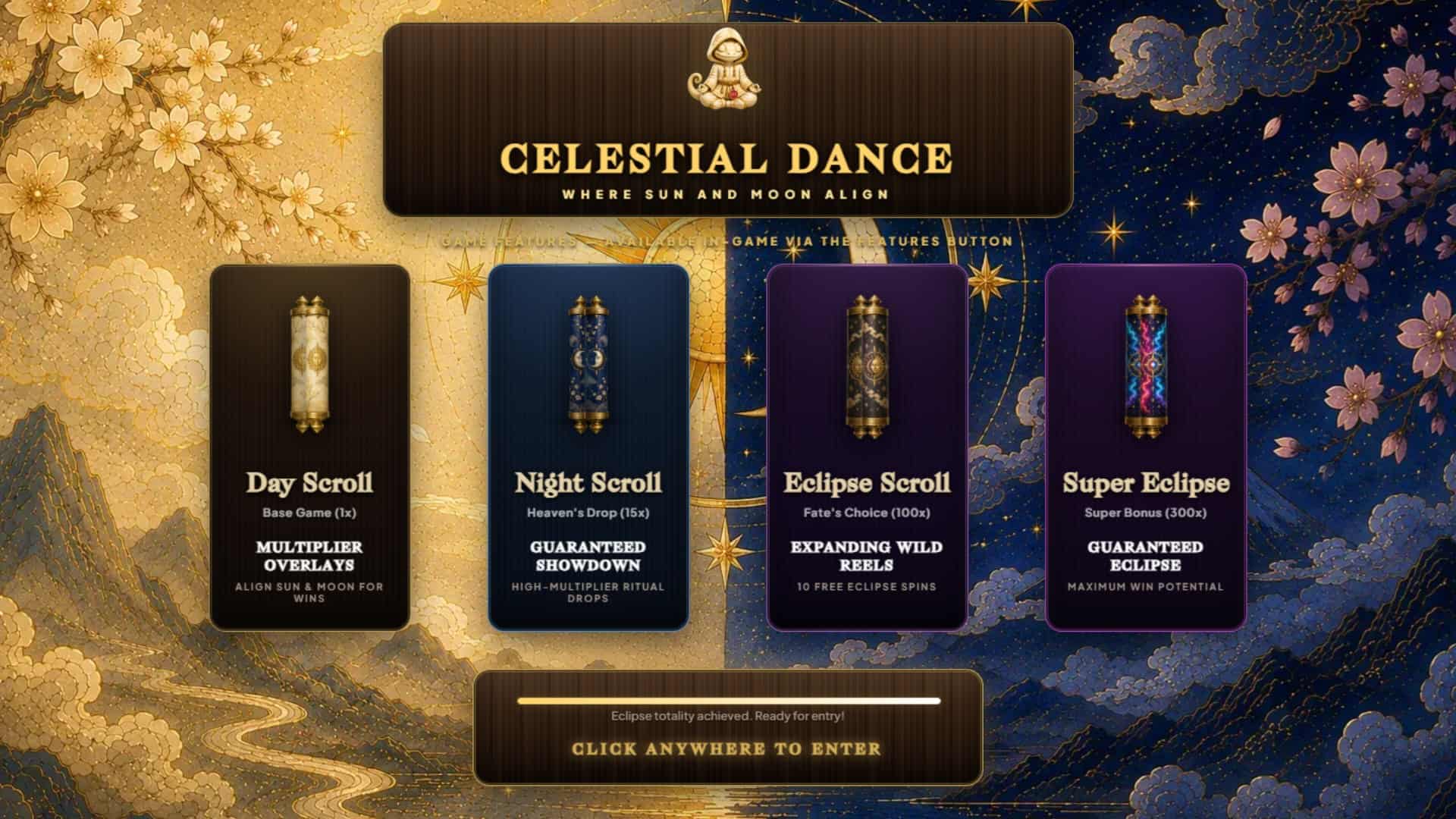 Celestial Dance slot intro screen