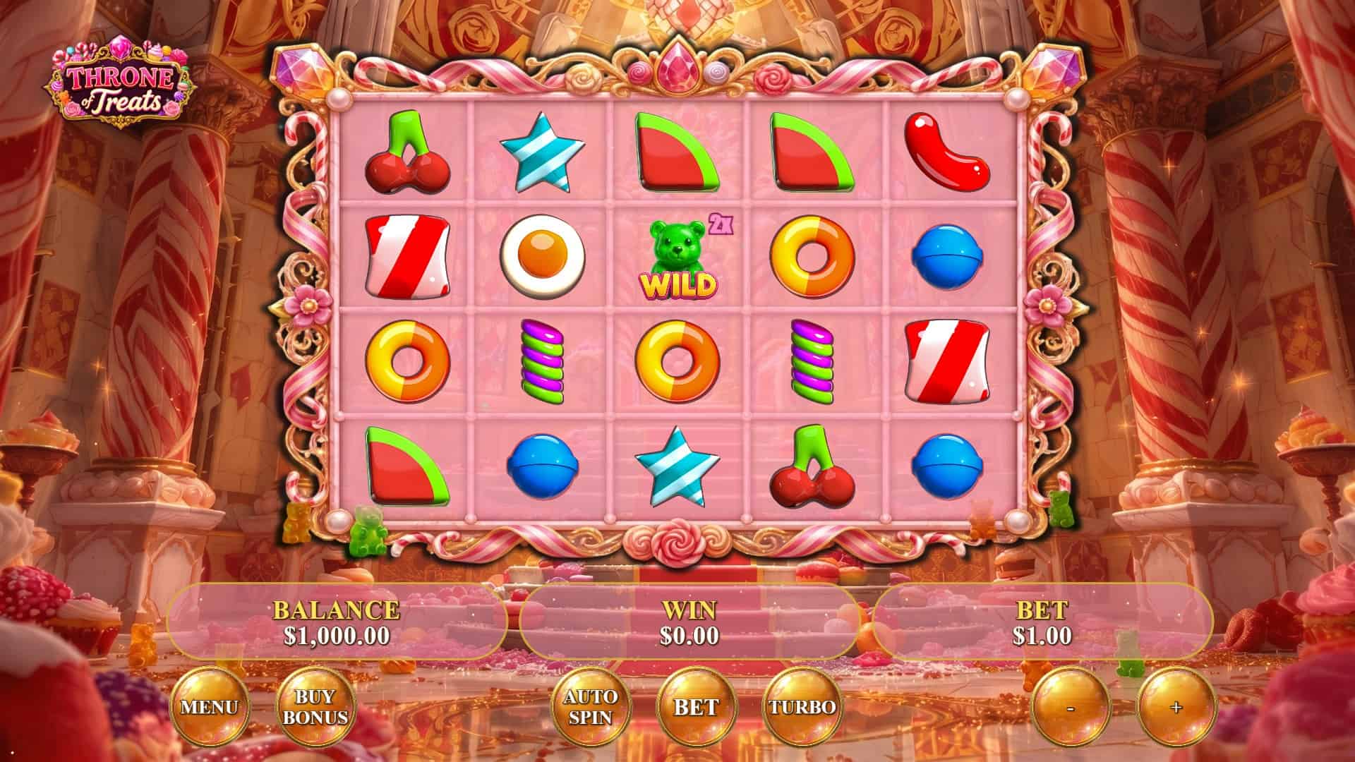 Throne of Treats slot gameplay reels