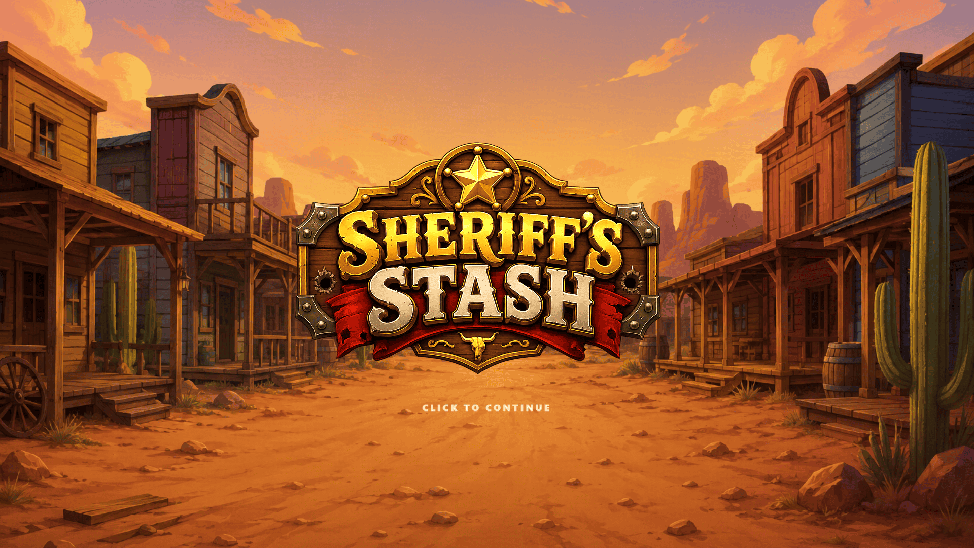 Sheriffs Stash slot intro screen