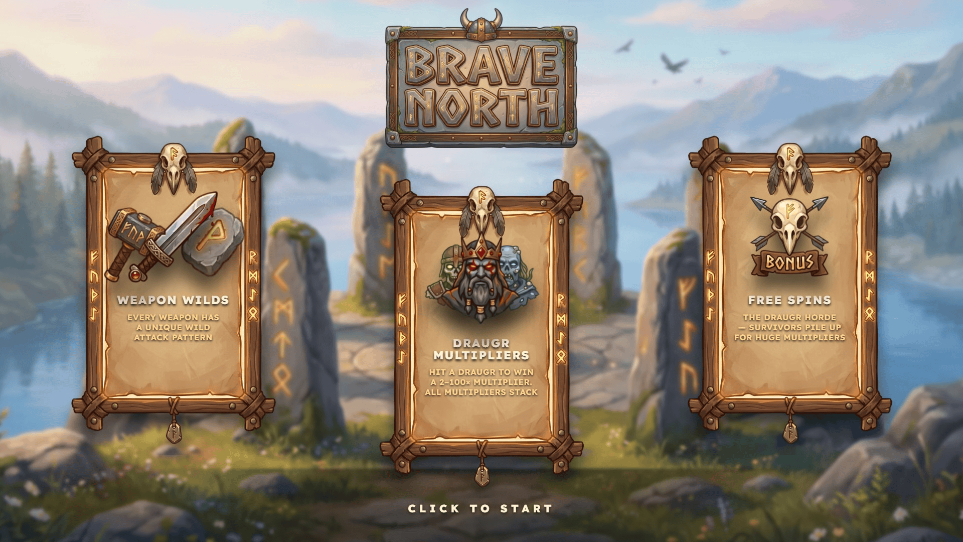 Brave North slot intro screen