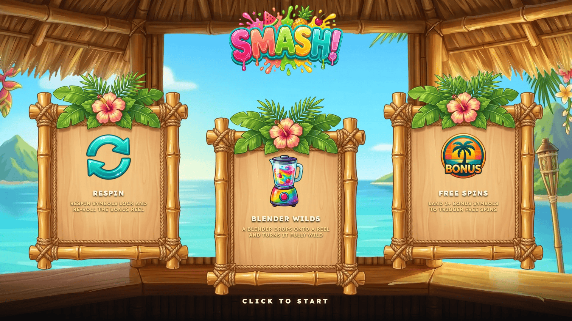 Smash! slot intro screen