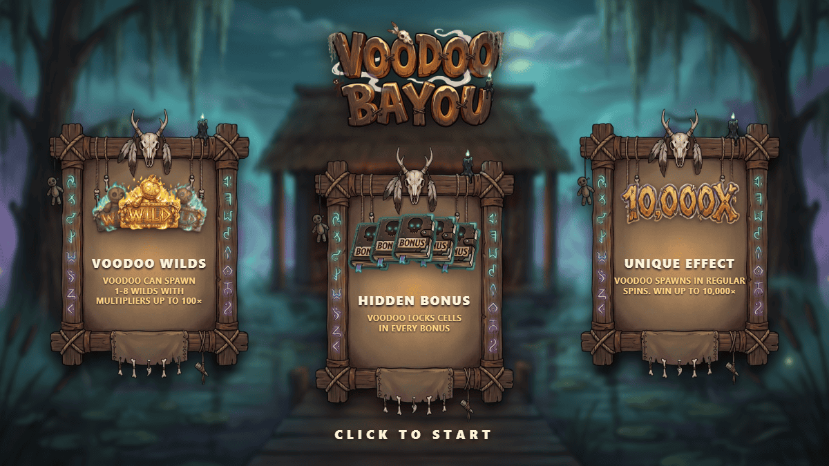 Voodoo Bayou slot intro screen