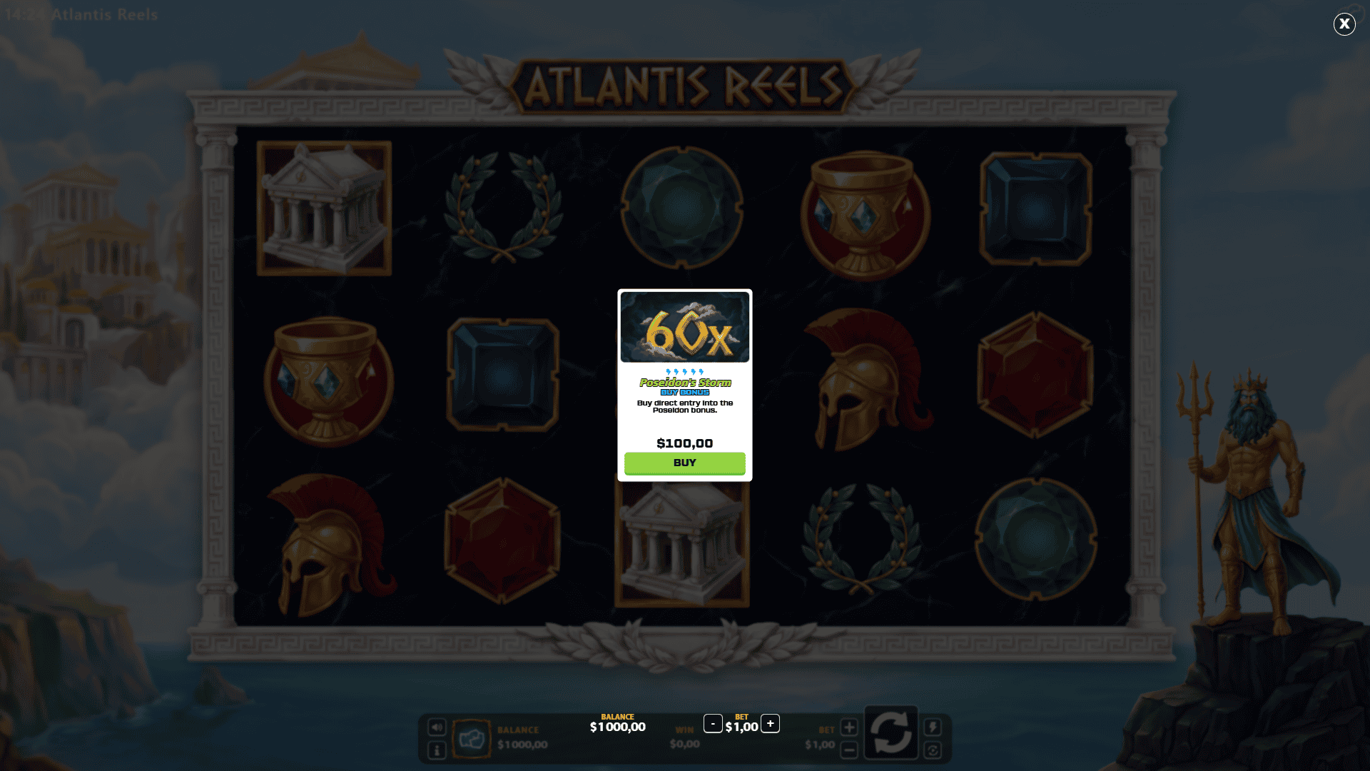 Atlantis Reels bonus buy menu
