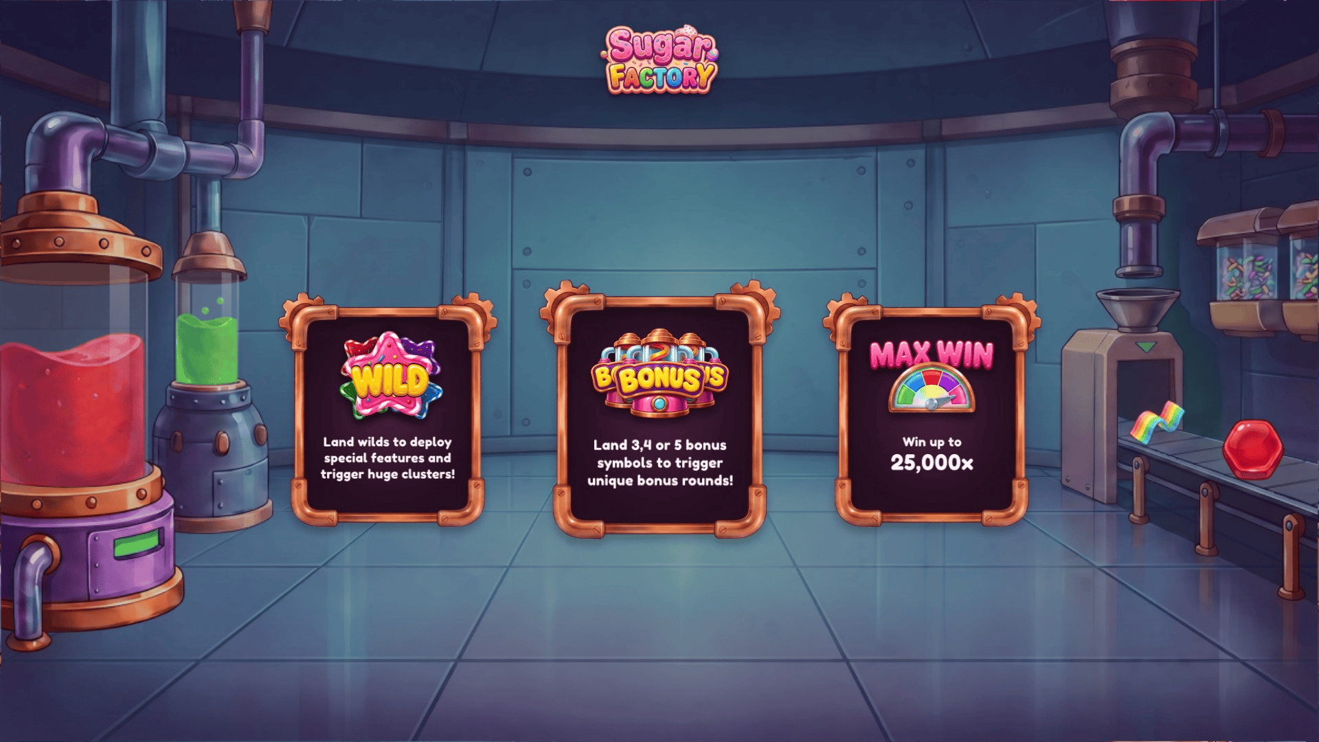 Sugar Factory slot intro screen