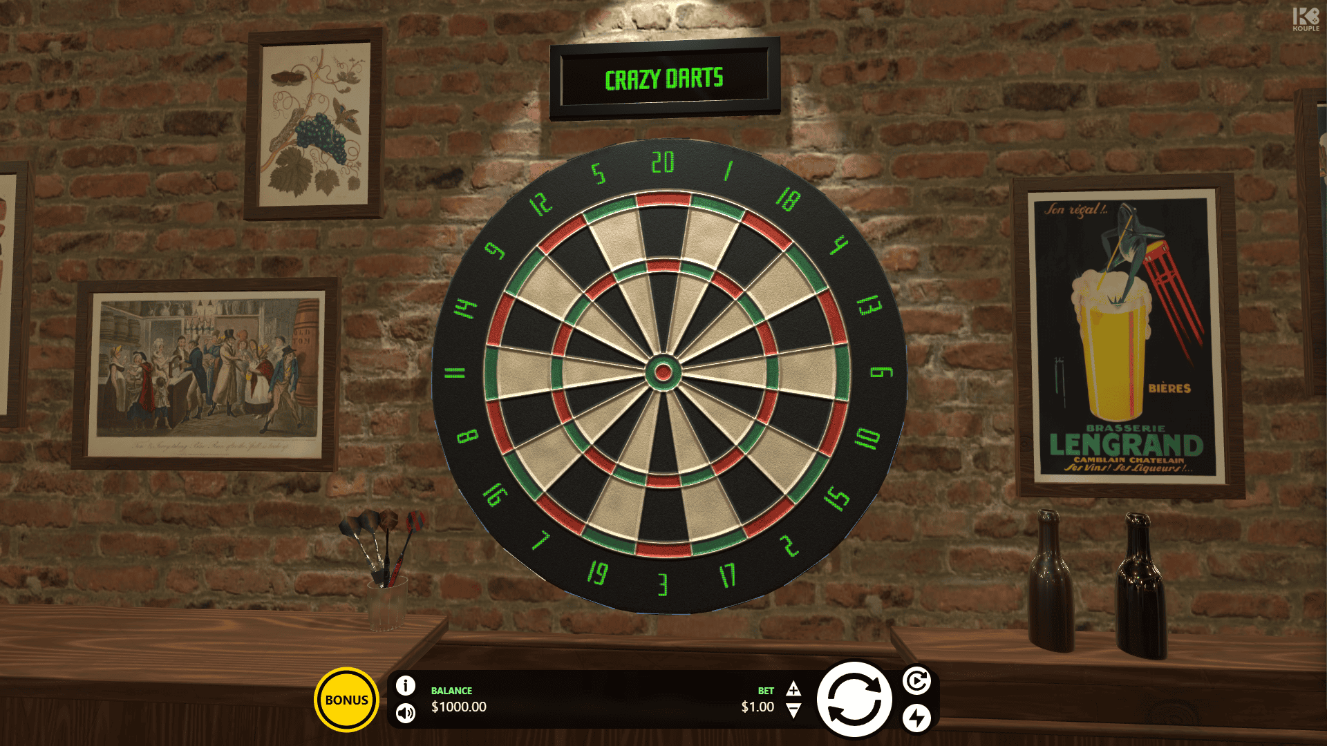 Crazy Darts slot gameplay reels