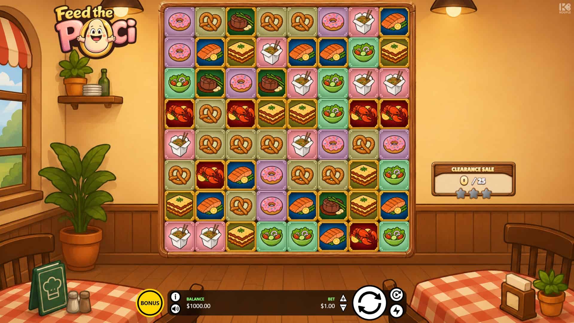 Feed the Poci slot gameplay reels