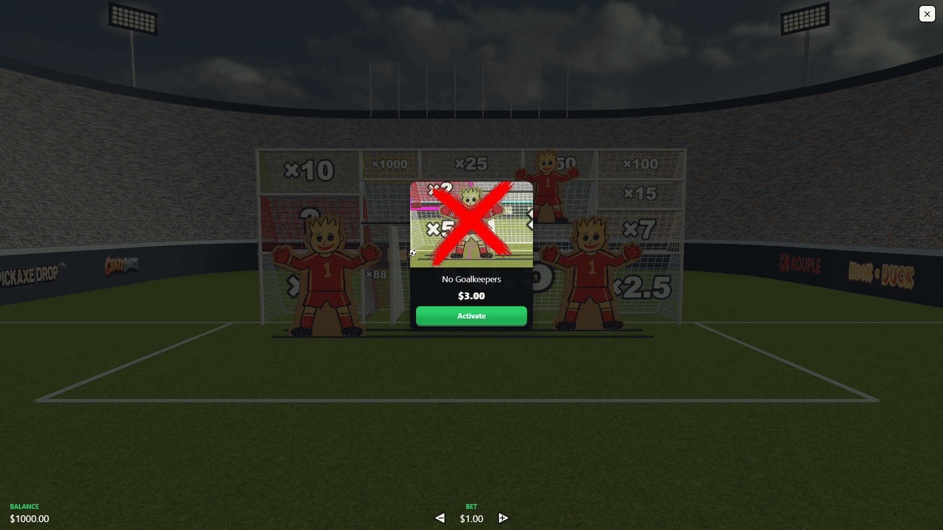 Goal GOAT bonus buy menu