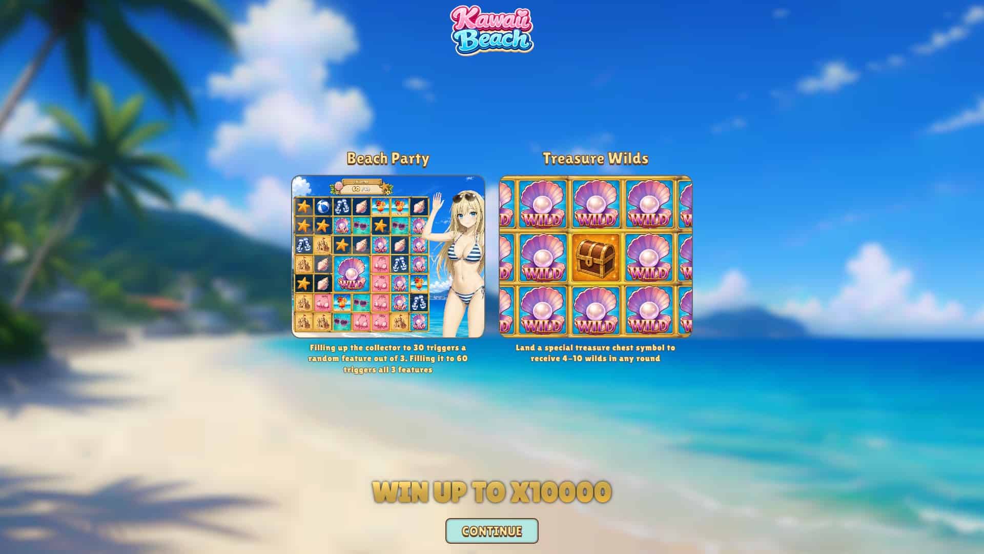 Kawaii Beach slot intro screen