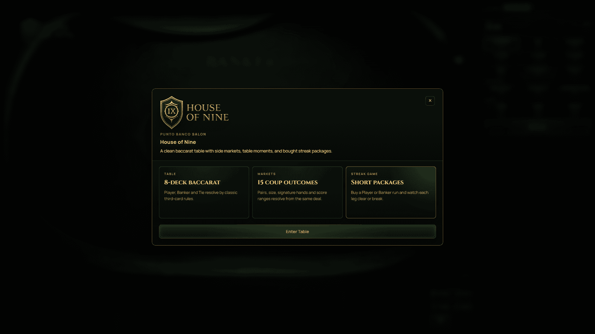 House Of Nine slot intro screen