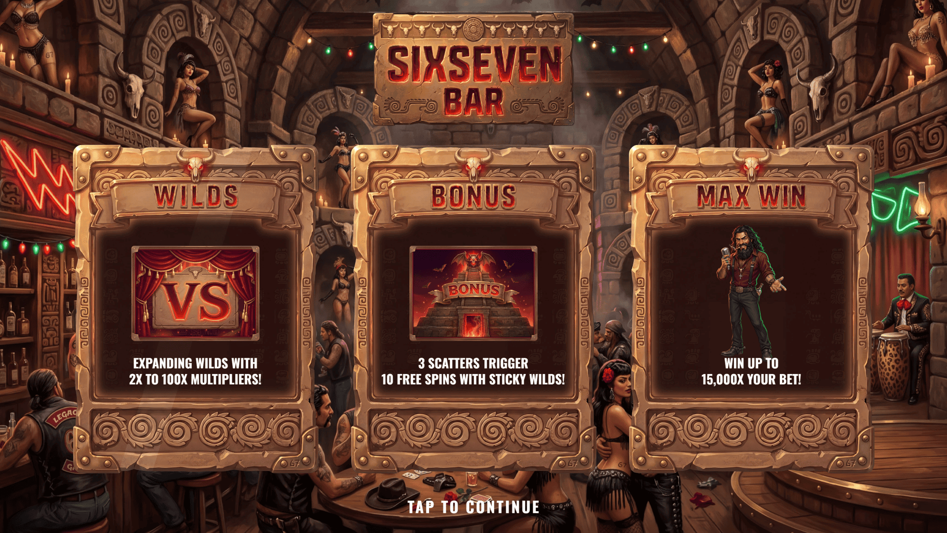 Six Seven Bar slot intro screen