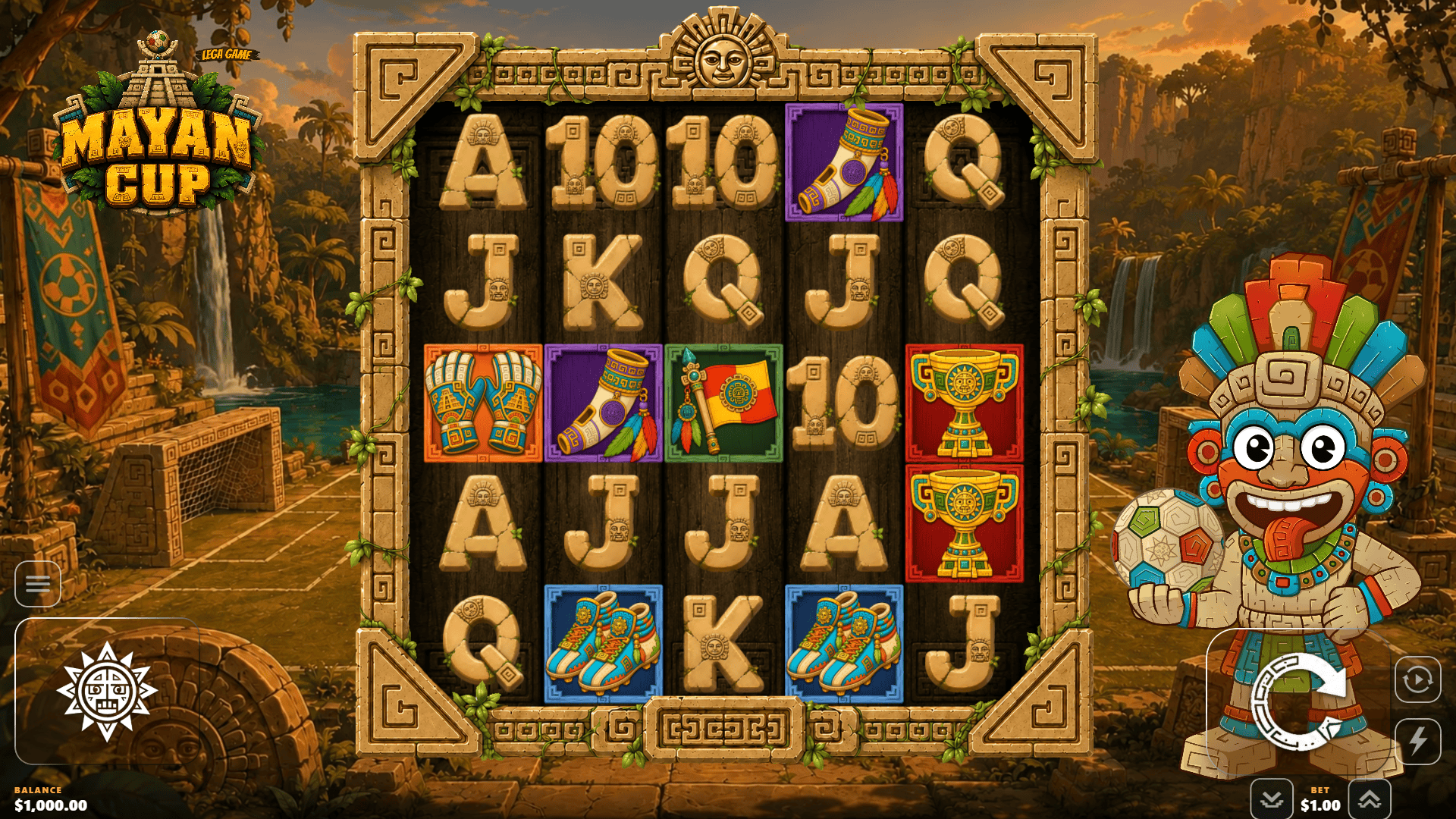 Mayan Cup slot gameplay reels