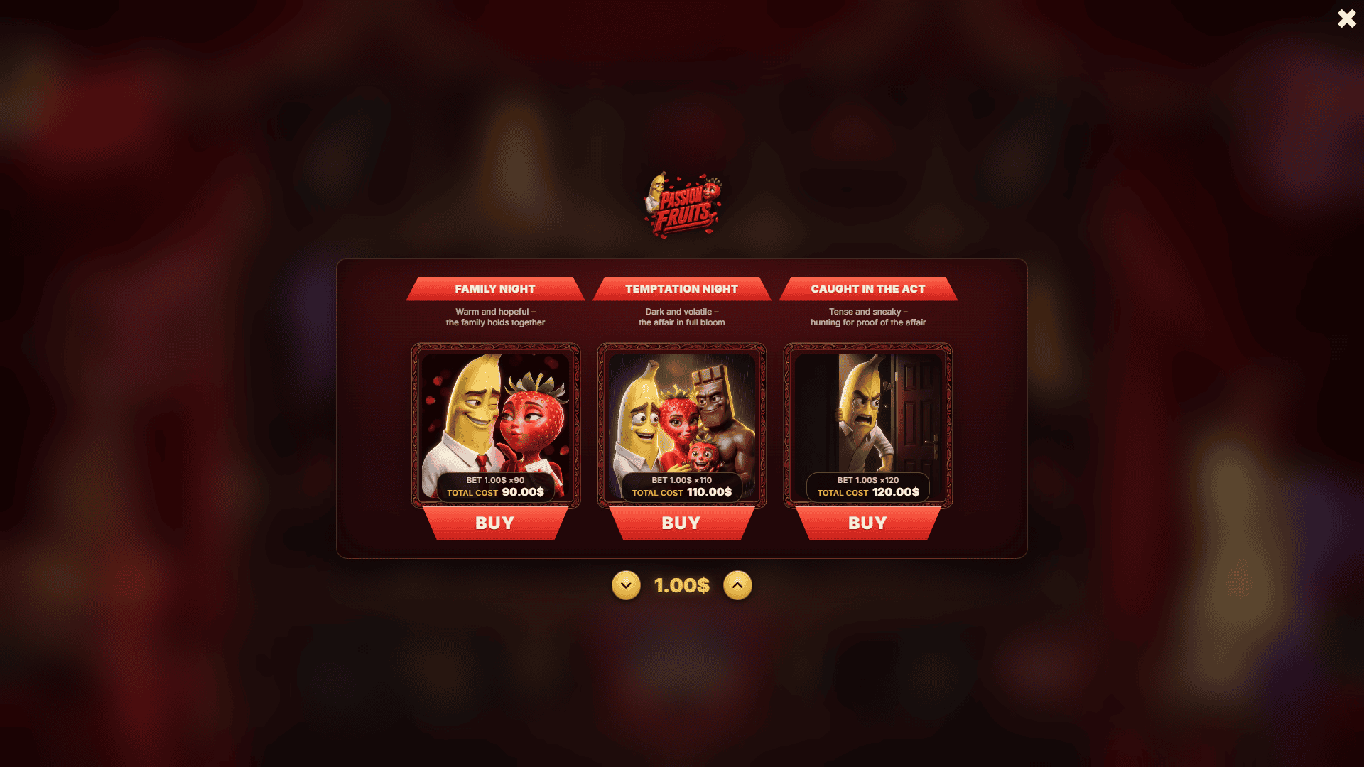 Passion Fruits bonus buy menu