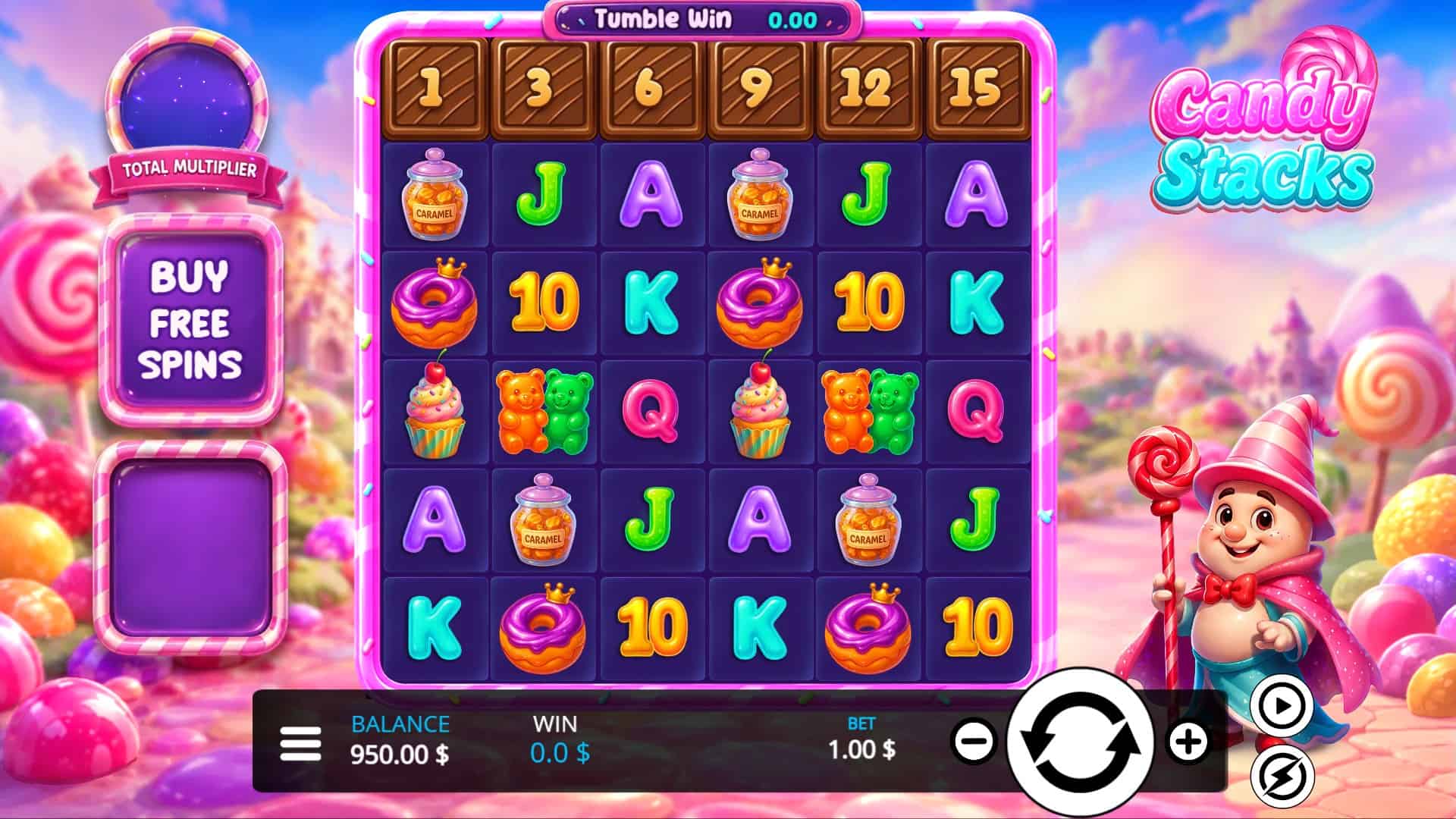 Candy Stacks slot gameplay reels