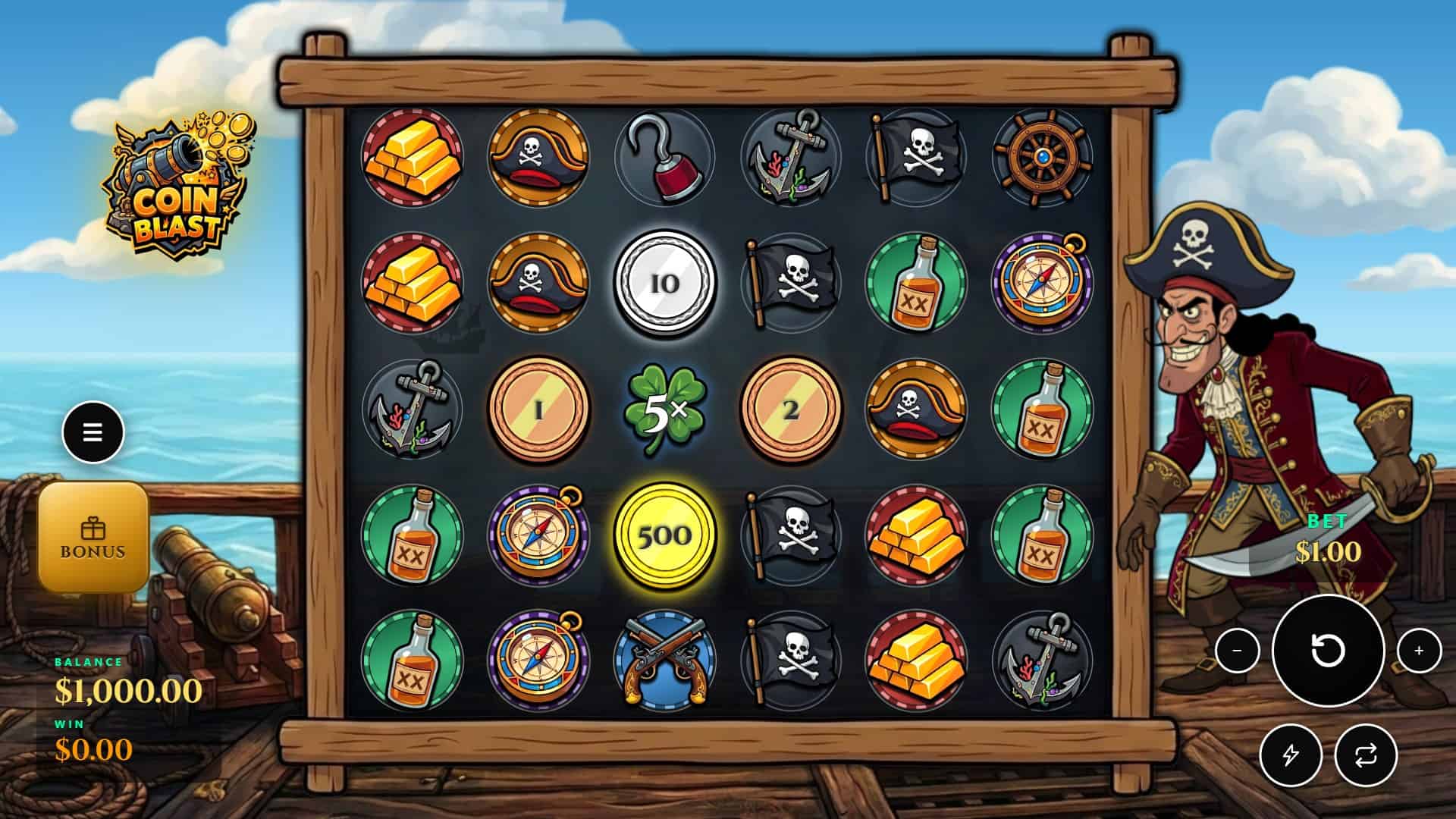 Coin Blast slot gameplay reels